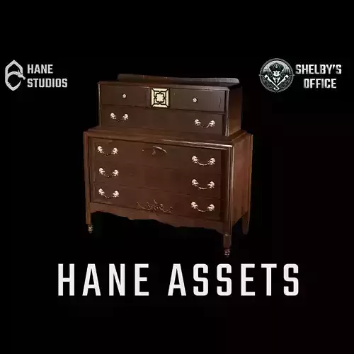 Vintage Console - Drawer - Classic Low-poly 3D model