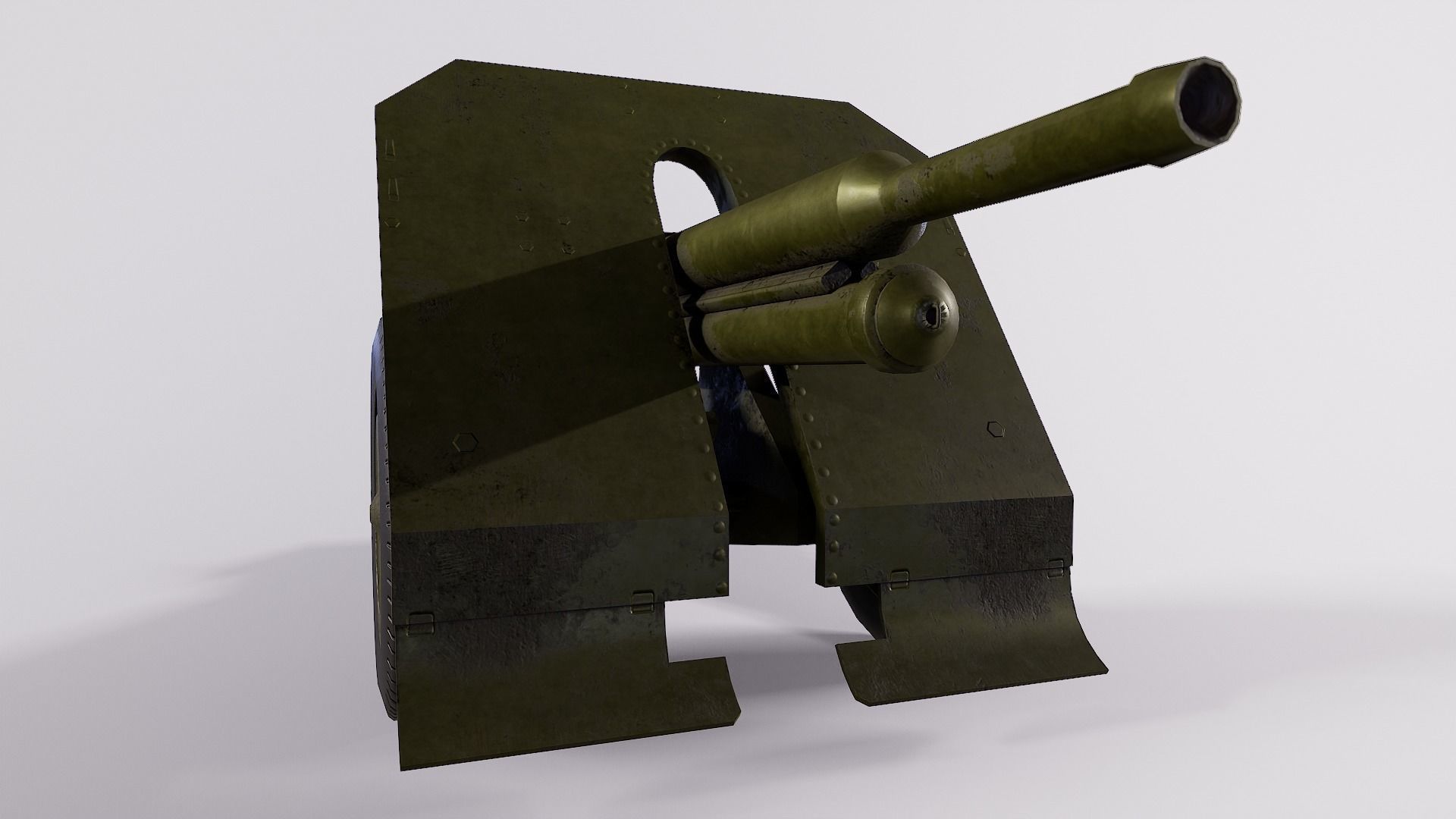 76 mm mountain gun mod 1938 H Low-poly 3D model_5