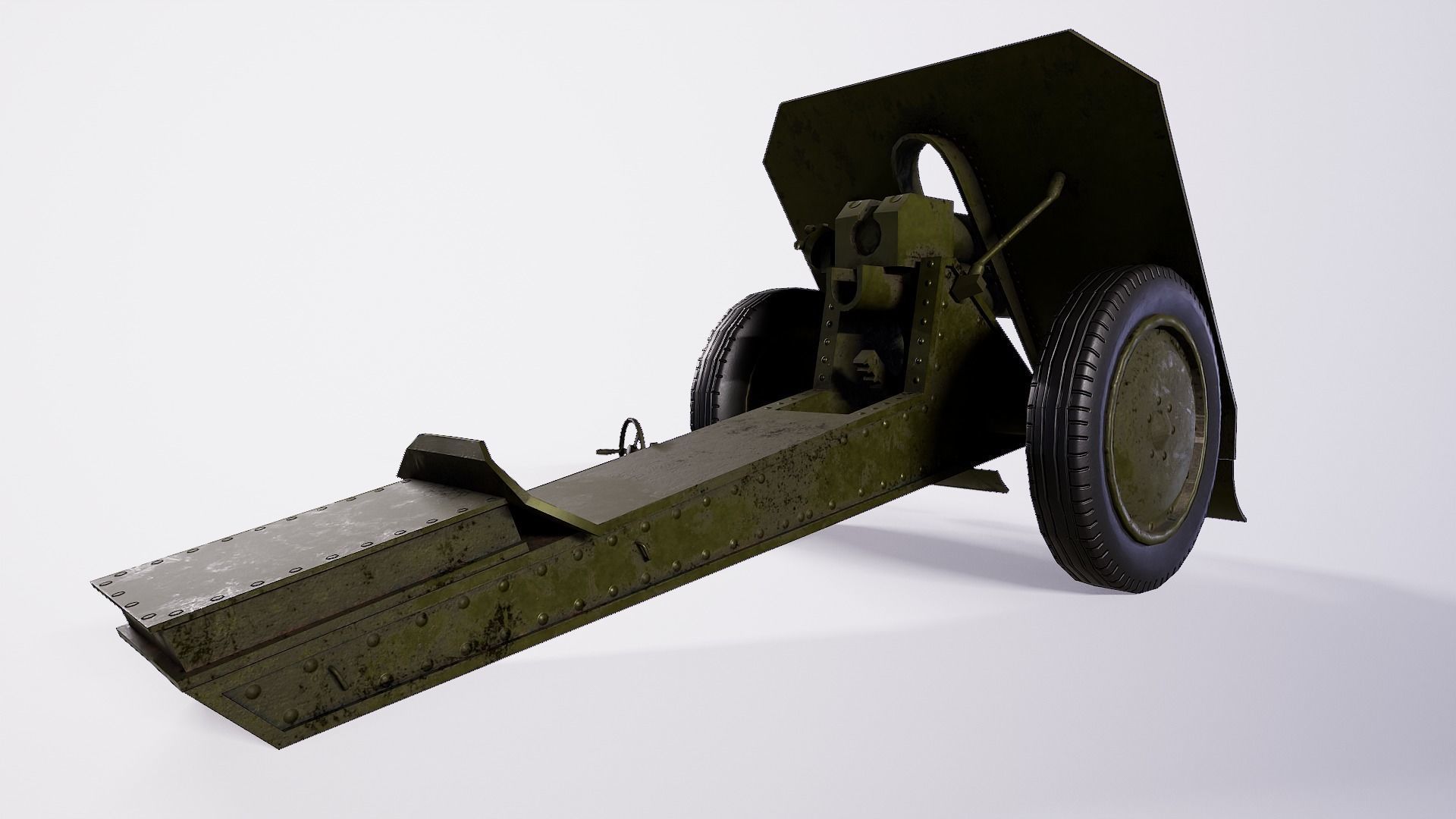 76 mm mountain gun mod 1938 H Low-poly 3D model_3