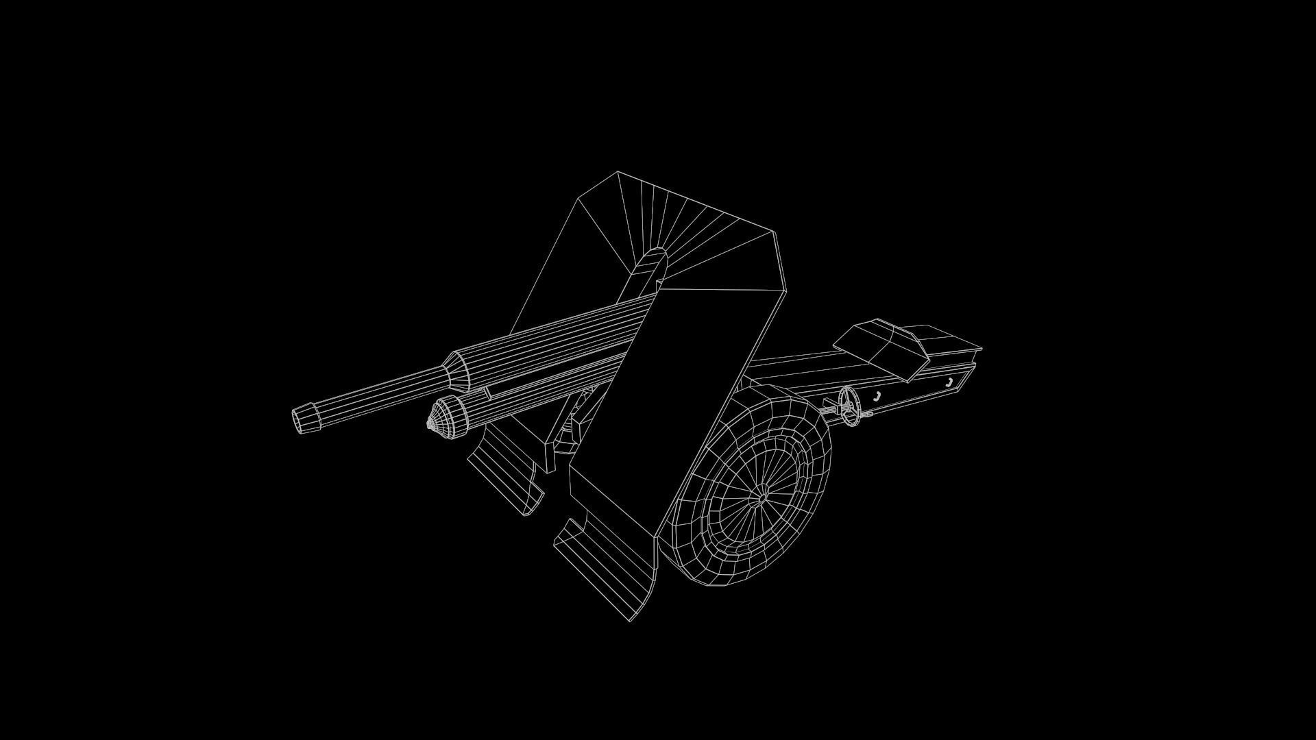 76 mm mountain gun mod 1938 H Low-poly 3D model_7