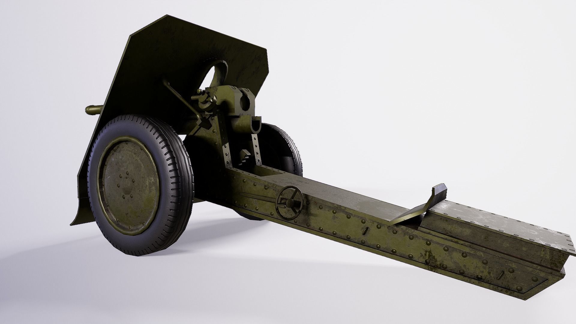76 mm mountain gun mod 1938 H Low-poly 3D model_2
