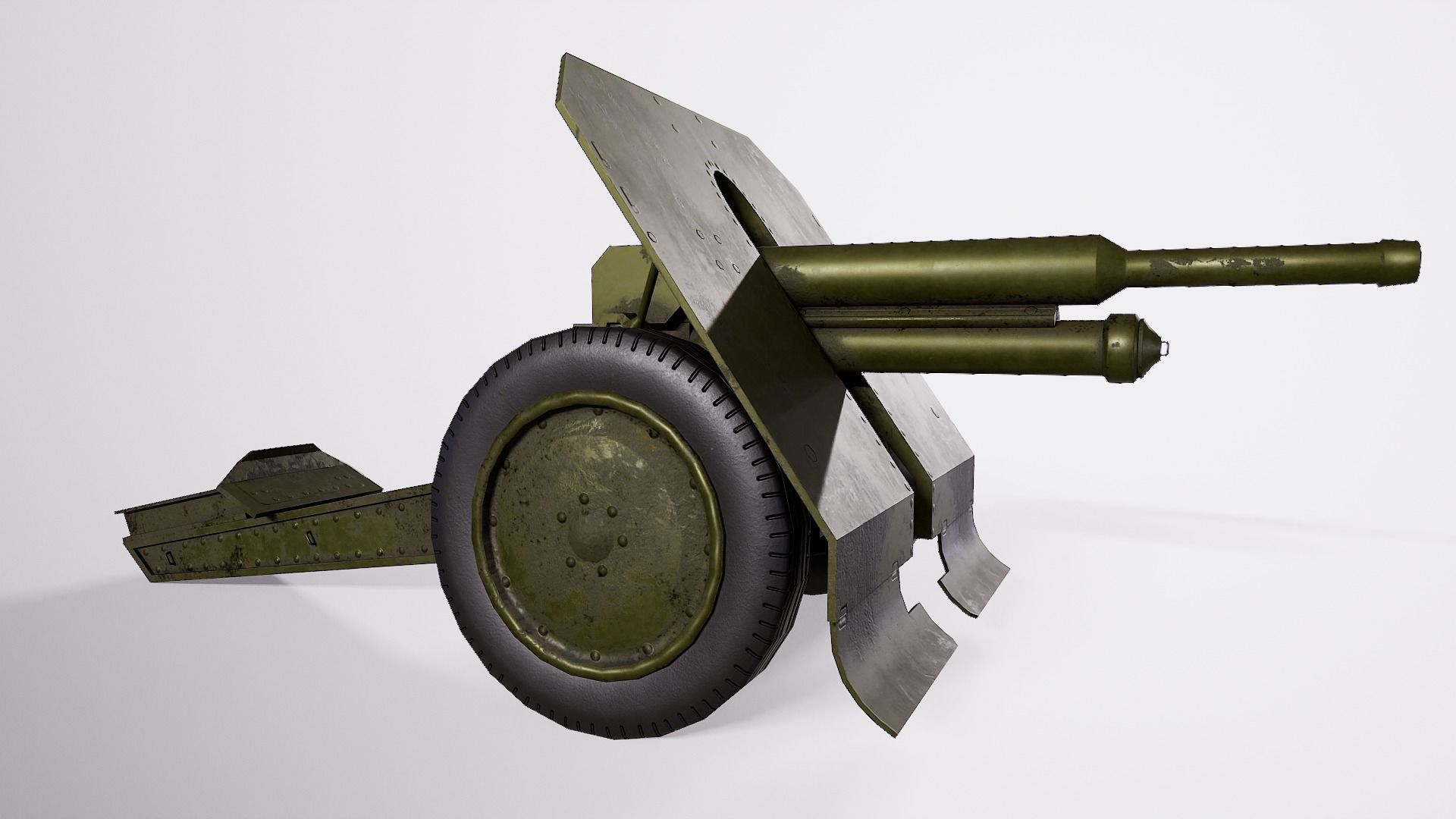 76 mm mountain gun mod 1938 H Low-poly 3D model_4
