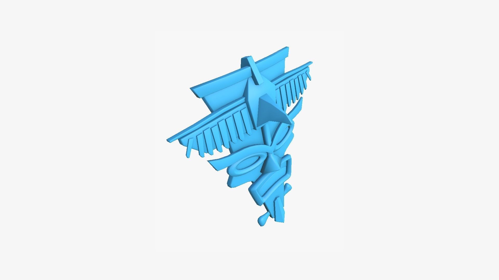 Tribal Mask C05 Blue Orange - Costume Character Design Low-poly 3D model_11