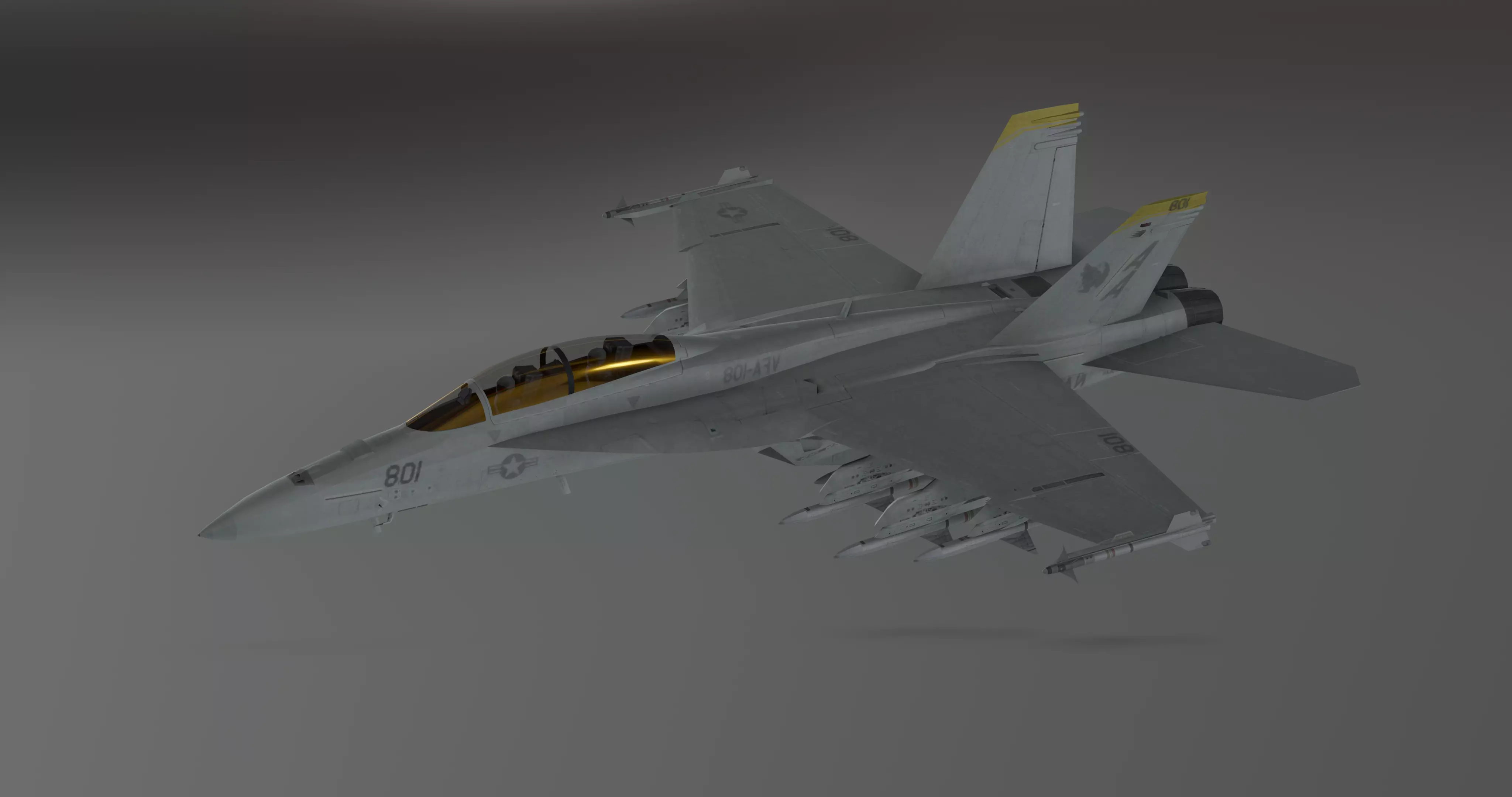 FA18 SUPER GRIPPEN Fighter plane - Photorealistic Low-poly 3D model_0