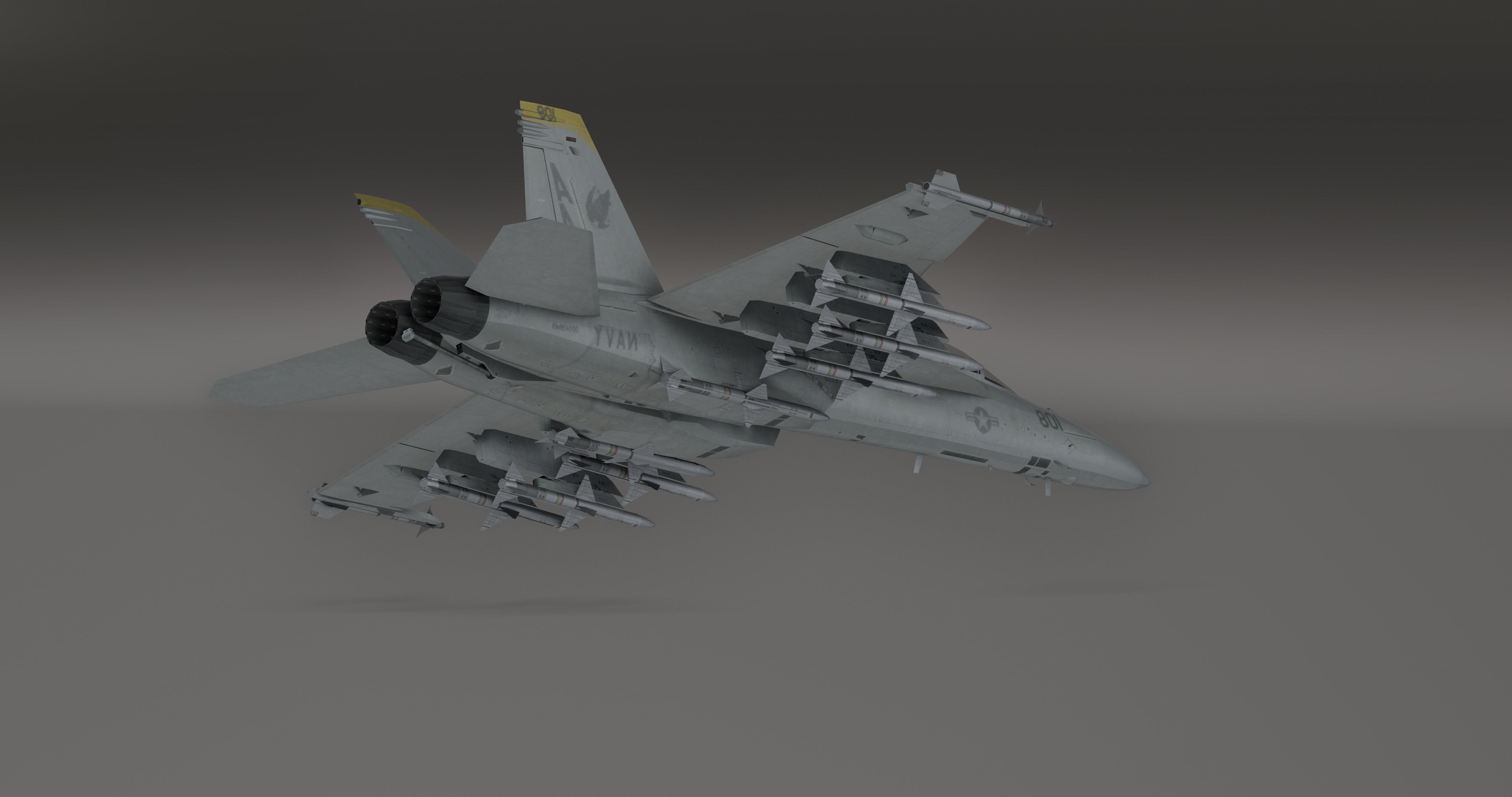 FA18 SUPER GRIPPEN Fighter plane - Photorealistic Low-poly 3D model_8