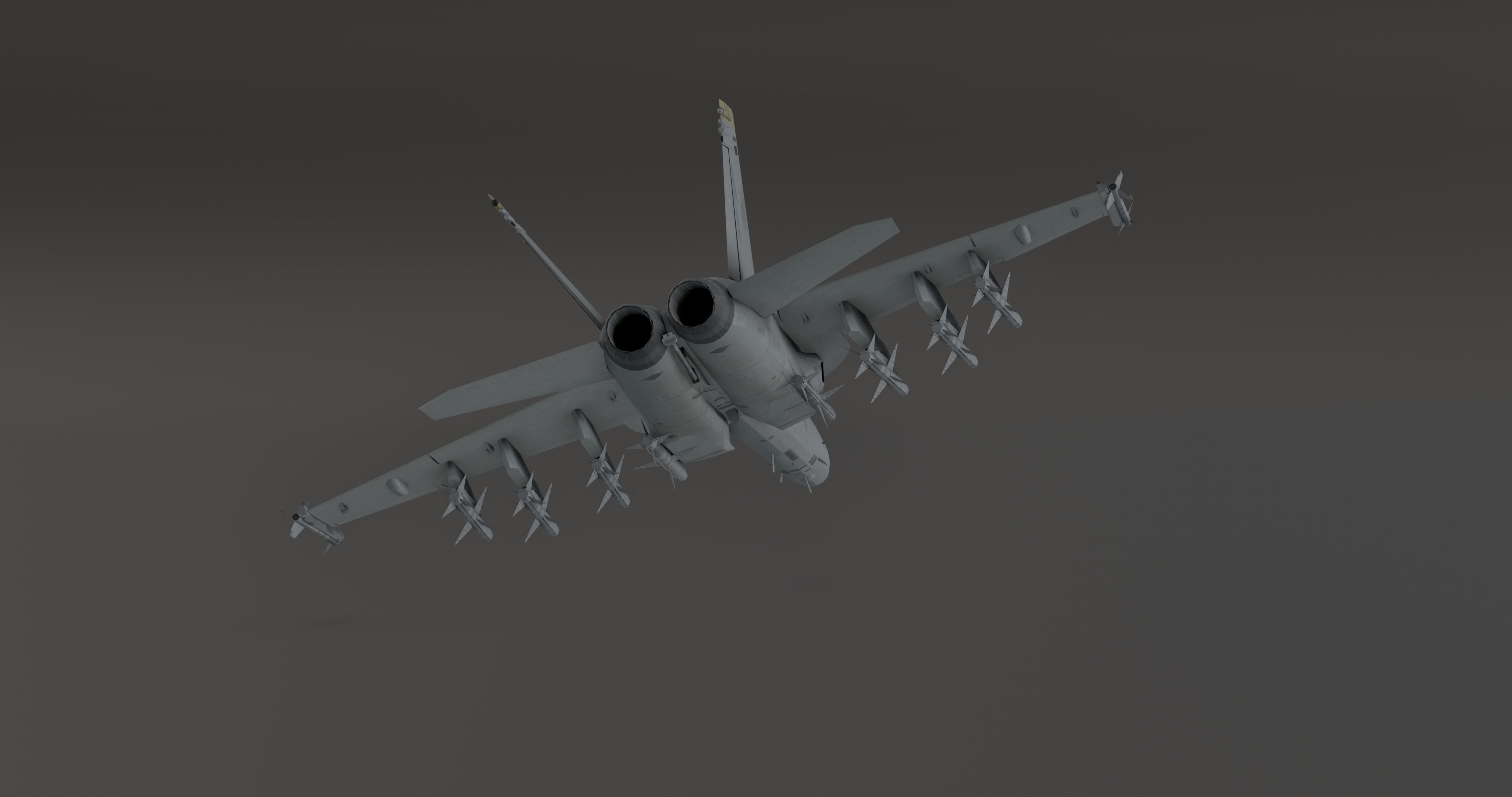 FA18 SUPER GRIPPEN Fighter plane - Photorealistic Low-poly 3D model_9