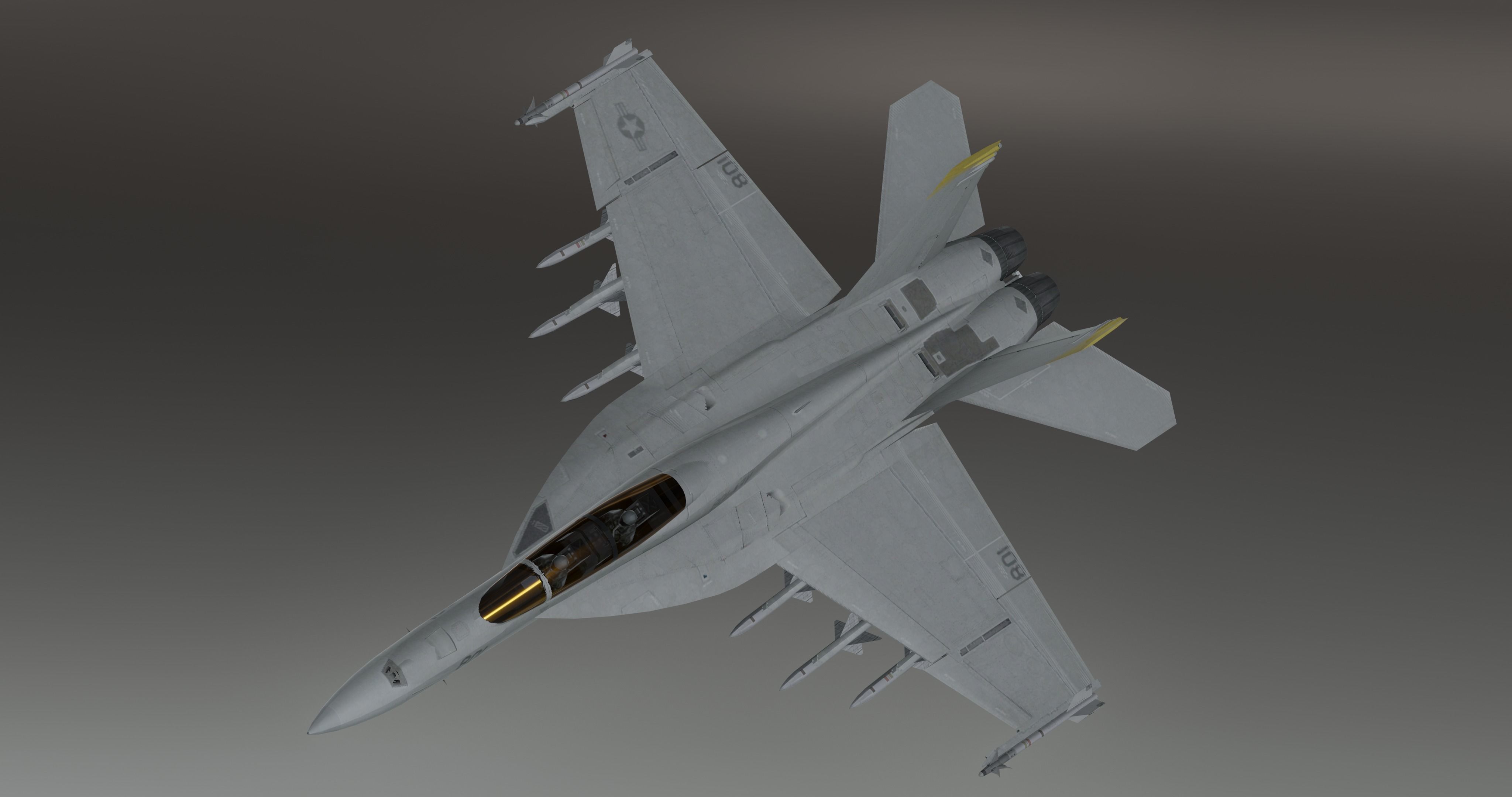 FA18 SUPER GRIPPEN Fighter plane - Photorealistic Low-poly 3D model_16