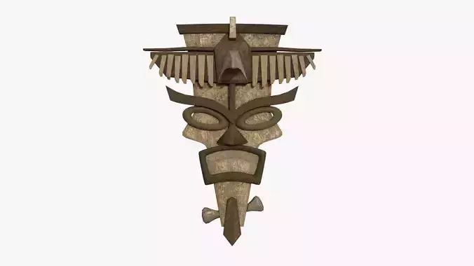 Tribal Mask C06 Full Wood - Costume Character Design Low-poly 3D model