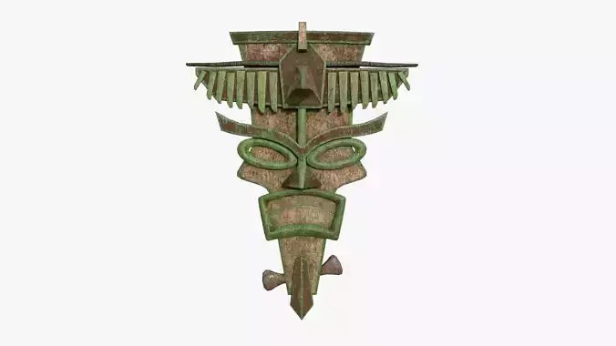 Tribal Mask C07 Wood Mud - Costume Character Design Low-poly 3D model