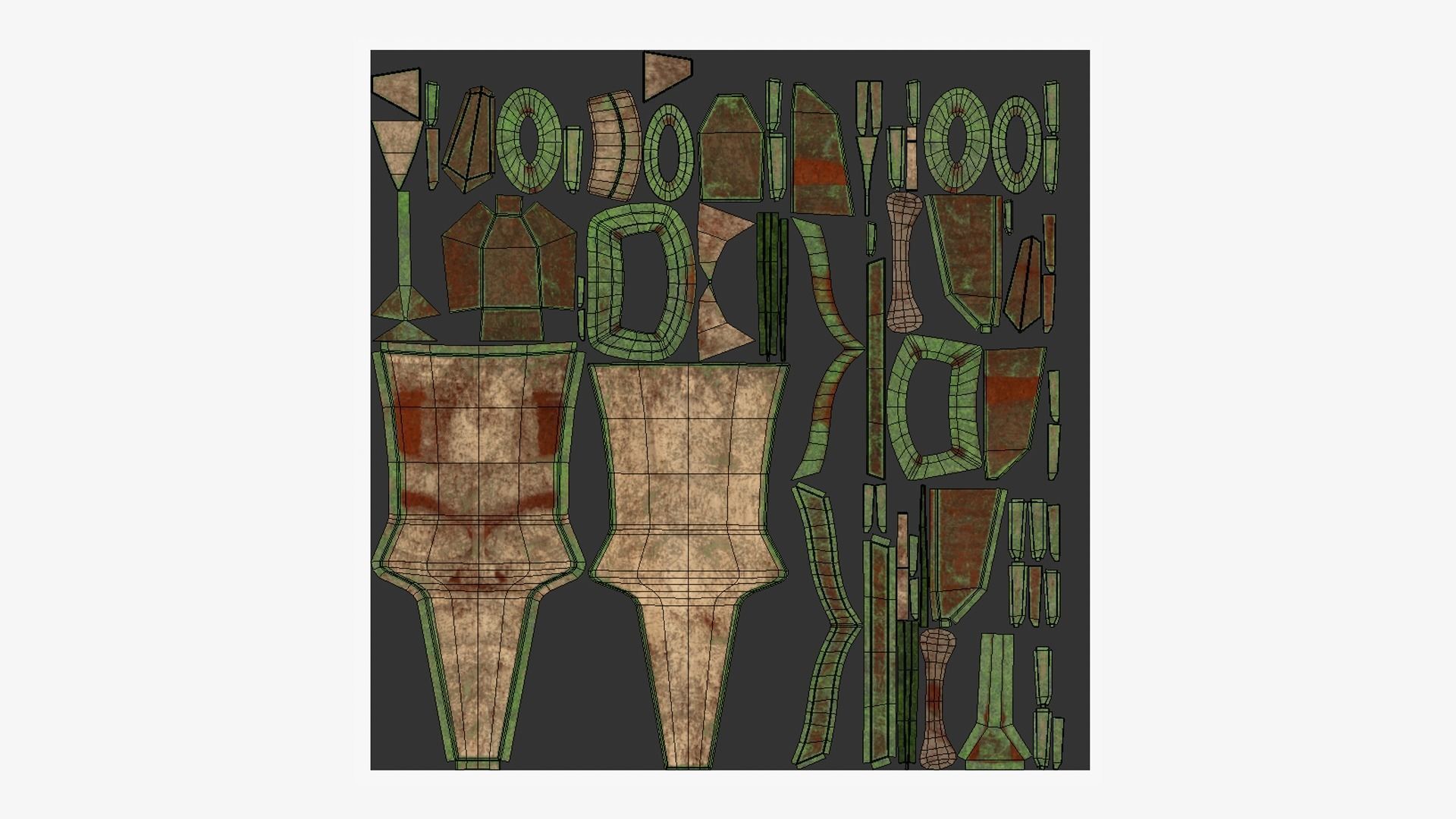 Tribal Mask C07 Wood Mud - Costume Character Design Low-poly 3D model_5