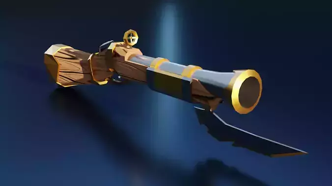 Stylized Dwarf Gun 3D model