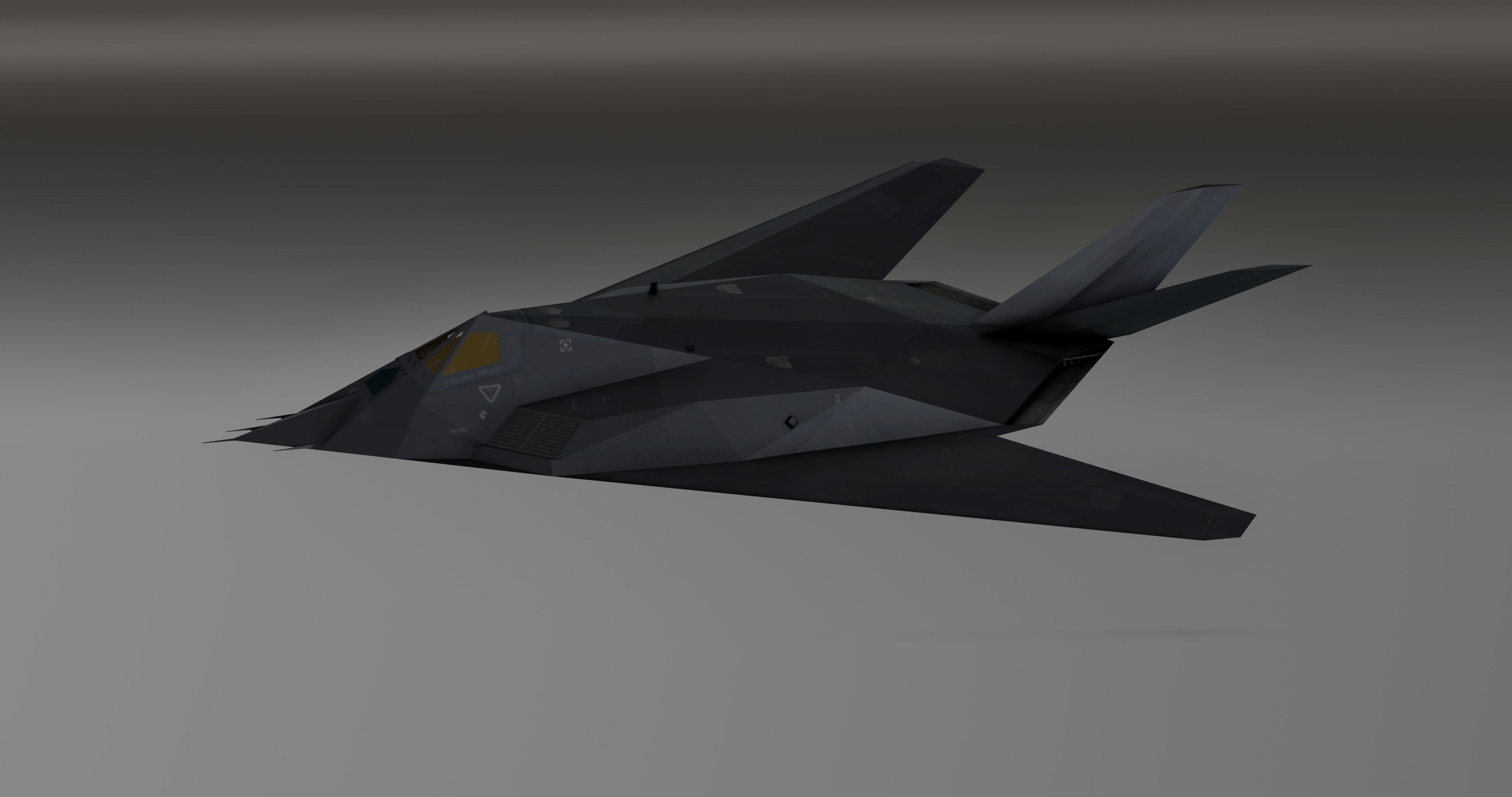 F117 Nighthawk Stealth - Photorealistic Millitary Aircraft Low-poly 3D model_14