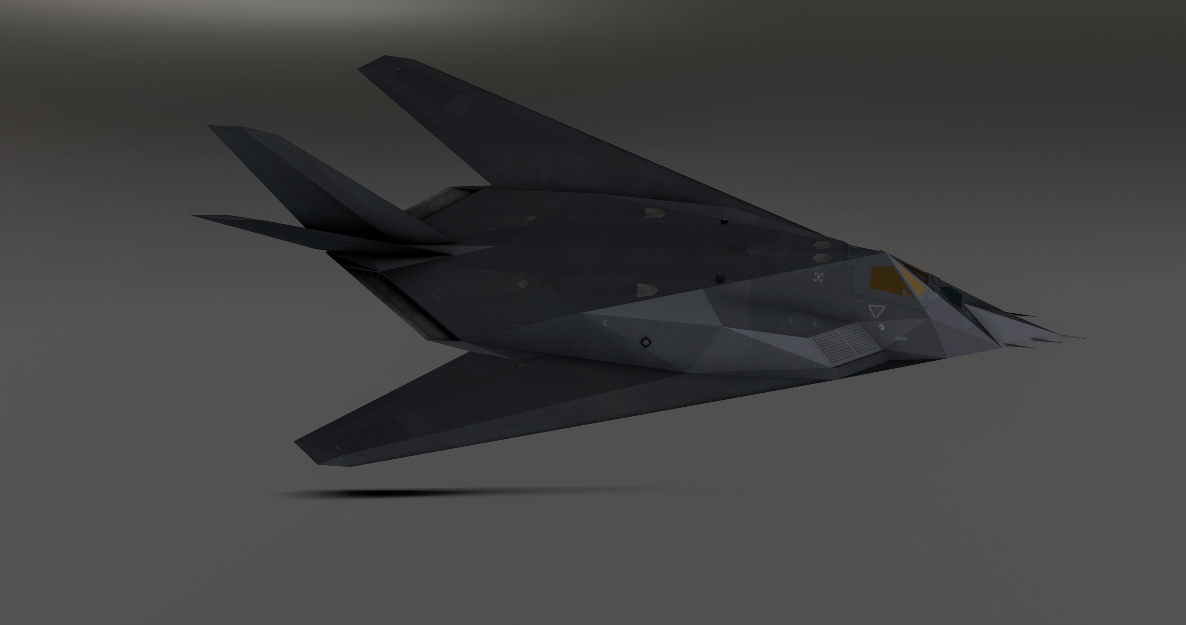 F117 Nighthawk Stealth - Photorealistic Millitary Aircraft Low-poly 3D model_8