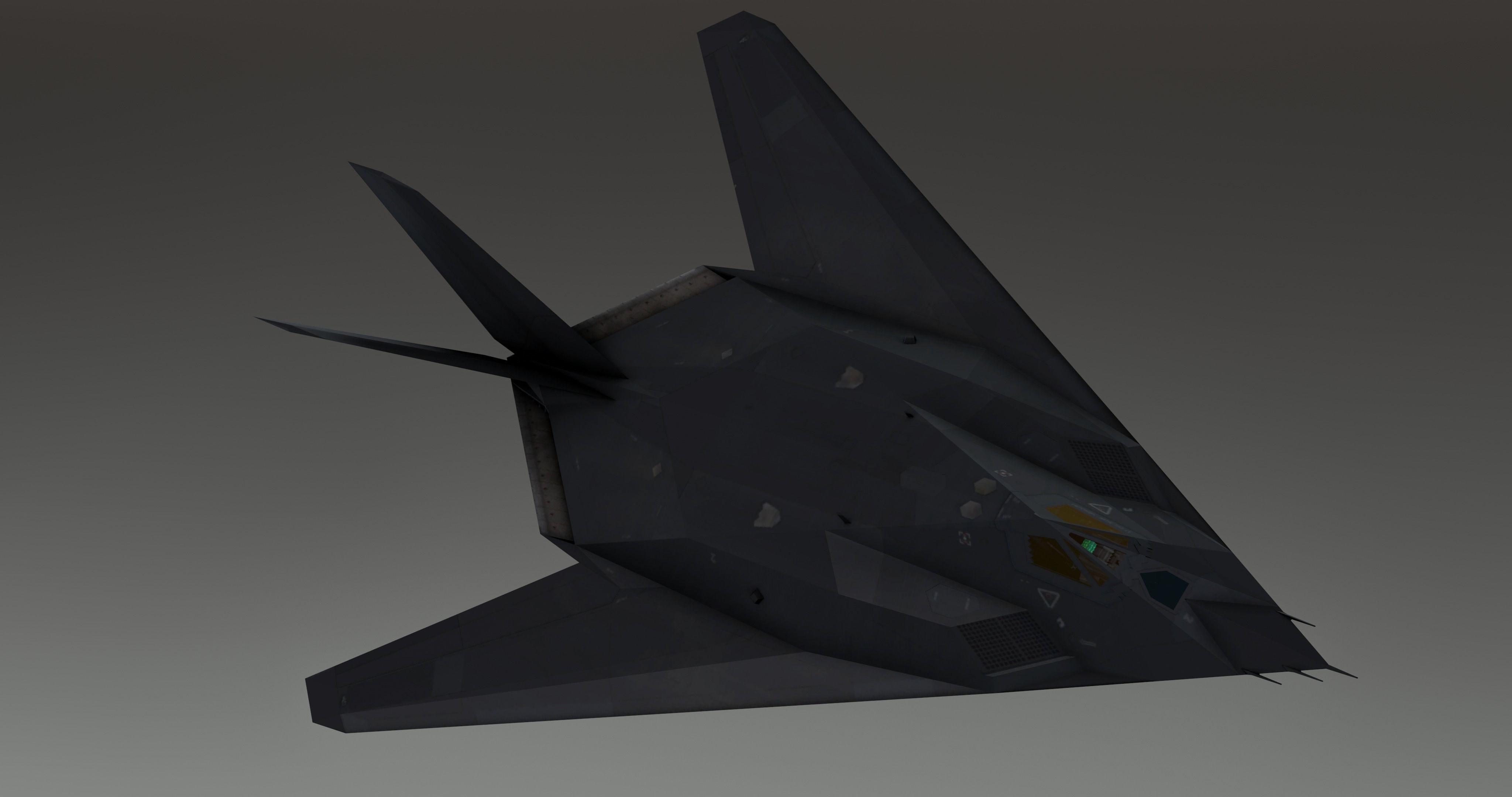 F117 Nighthawk Stealth - Photorealistic Millitary Aircraft Low-poly 3D model_19