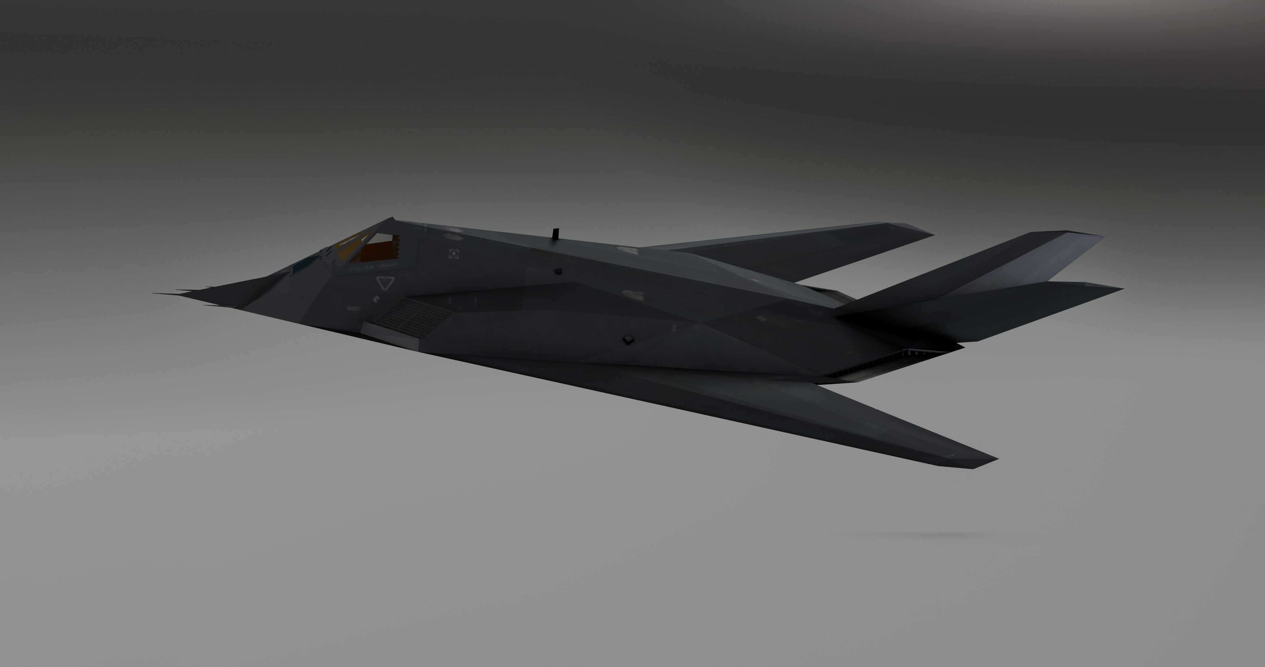F117 Nighthawk Stealth - Photorealistic Millitary Aircraft Low-poly 3D model_13