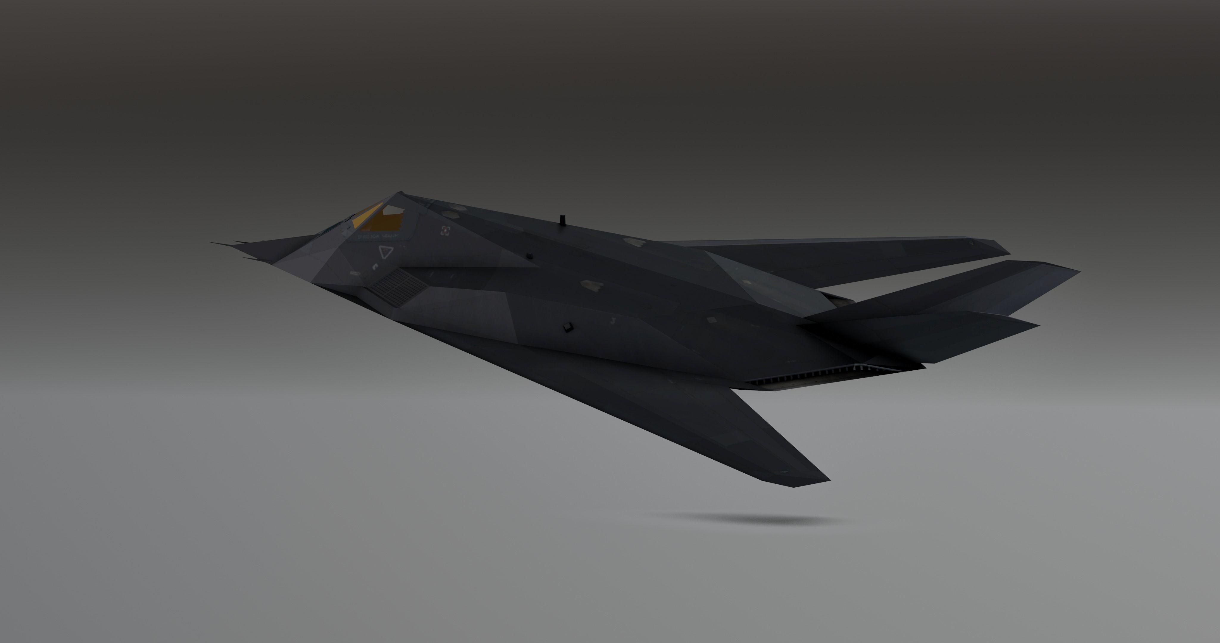 F117 Nighthawk Stealth - Photorealistic Millitary Aircraft Low-poly 3D model_12