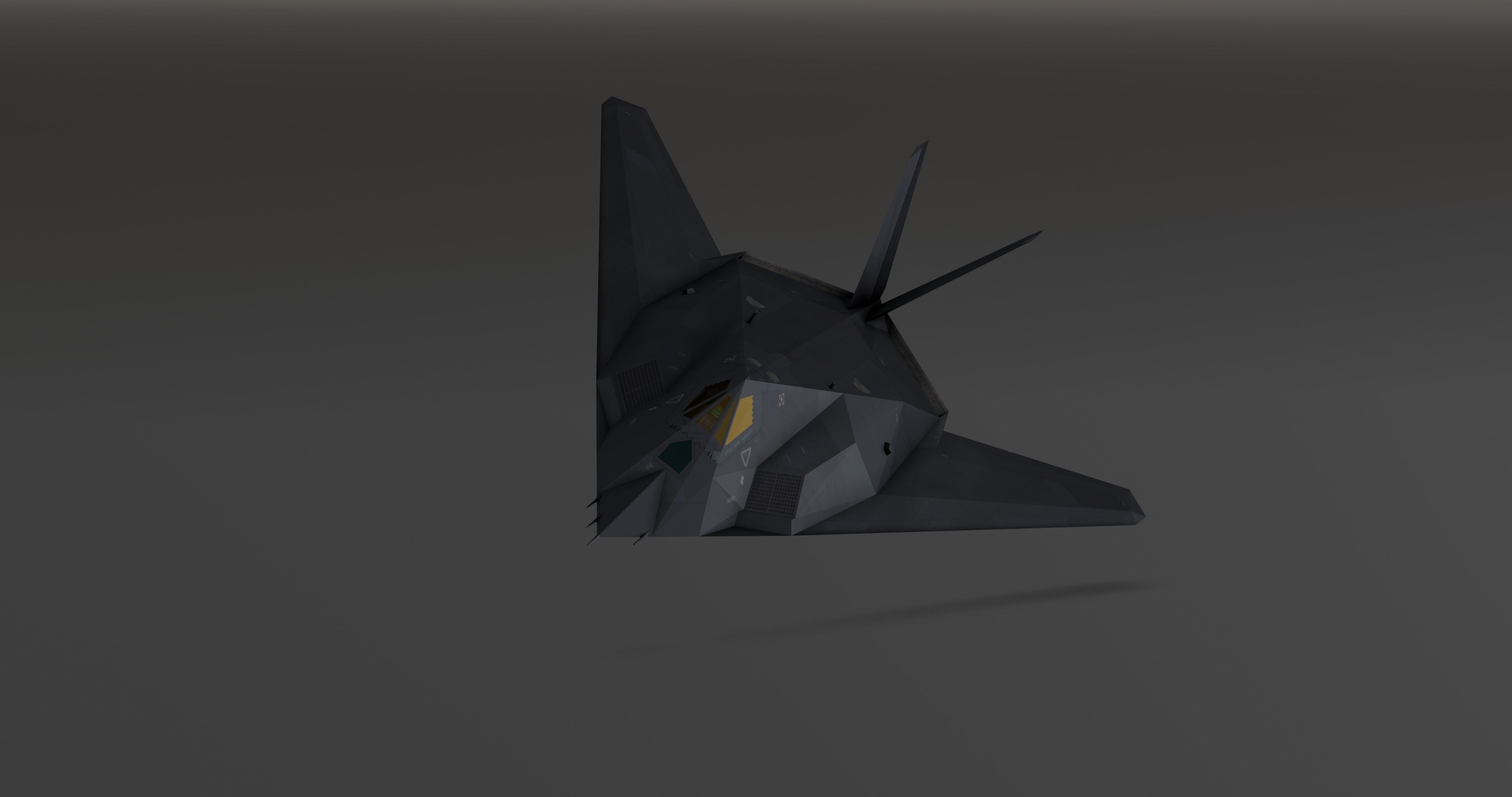 F117 Nighthawk Stealth - Photorealistic Millitary Aircraft Low-poly 3D model_6