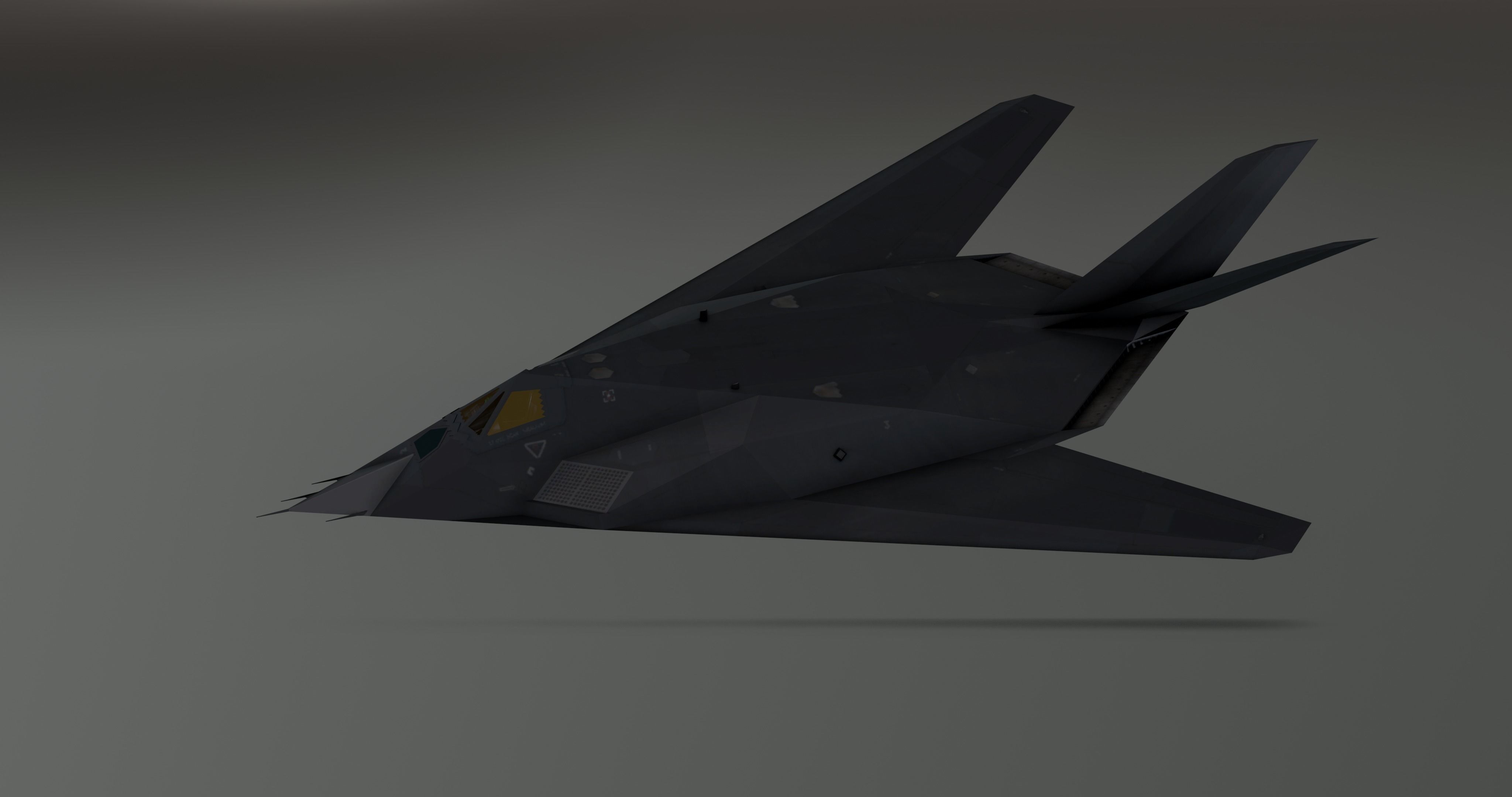 F117 Nighthawk Stealth - Photorealistic Millitary Aircraft Low-poly 3D model_3