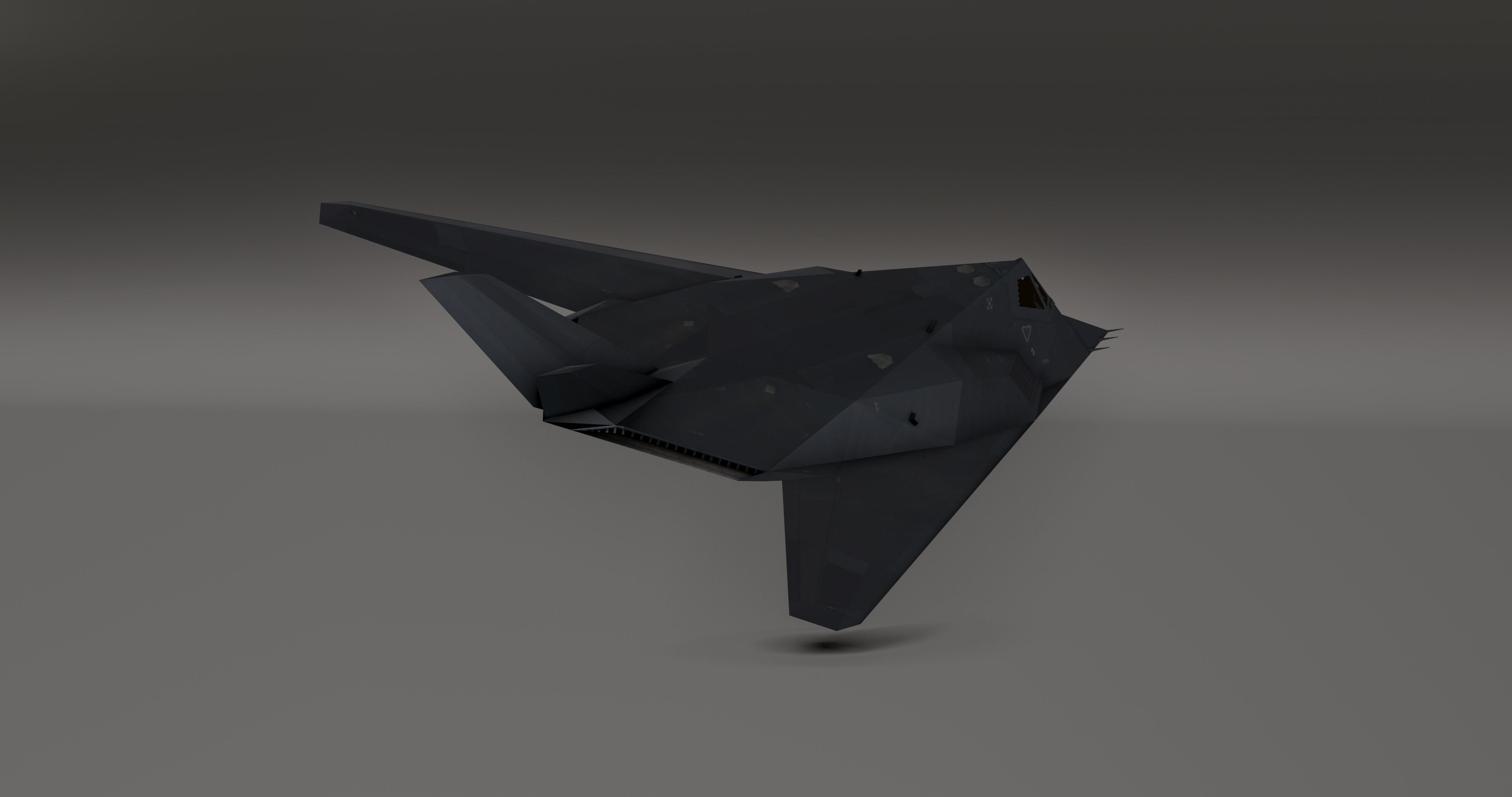 F117 Nighthawk Stealth - Photorealistic Millitary Aircraft Low-poly 3D model_9