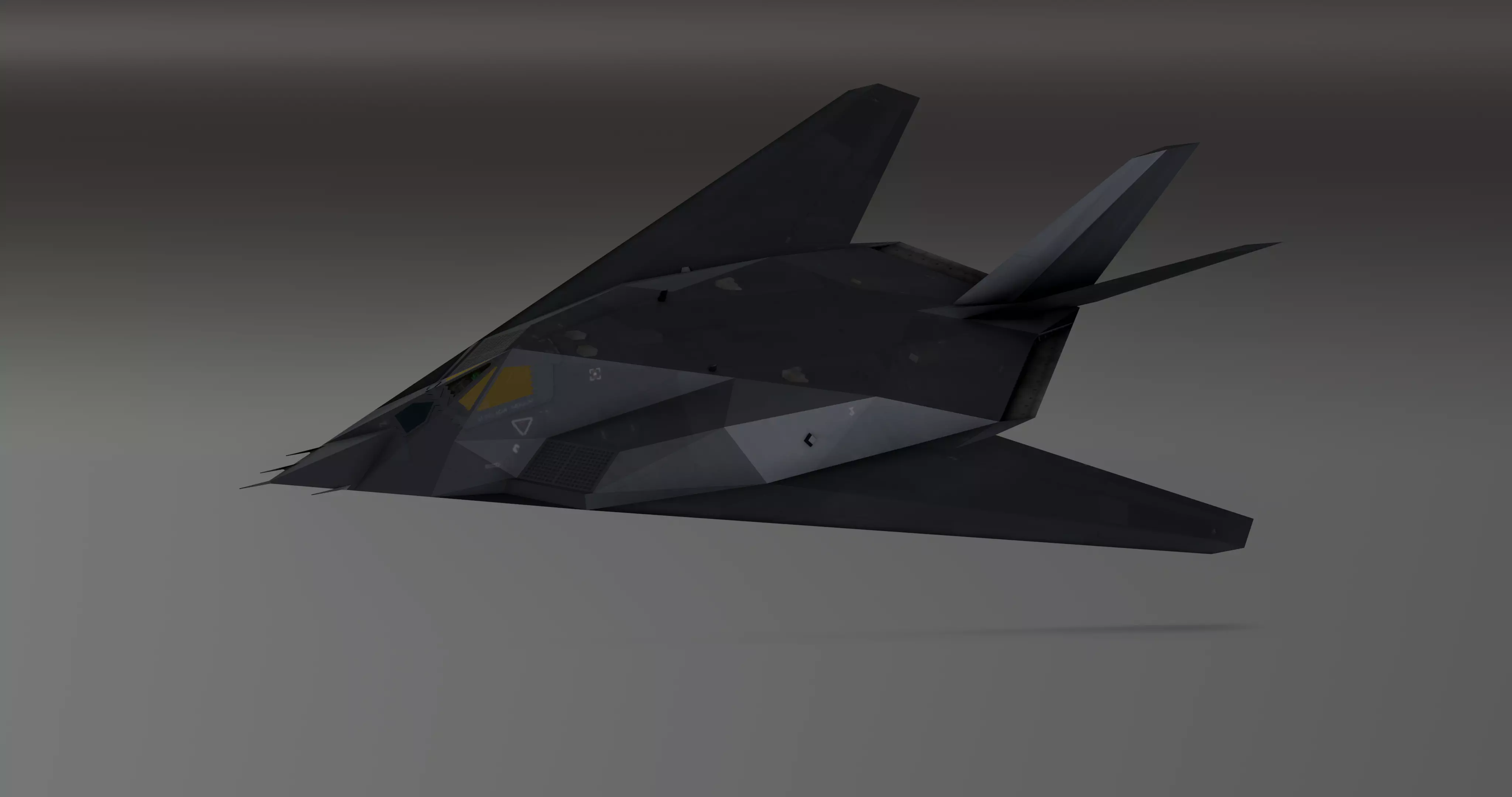F117 Nighthawk Stealth - Photorealistic Millitary Aircraft Low-poly 3D model_0