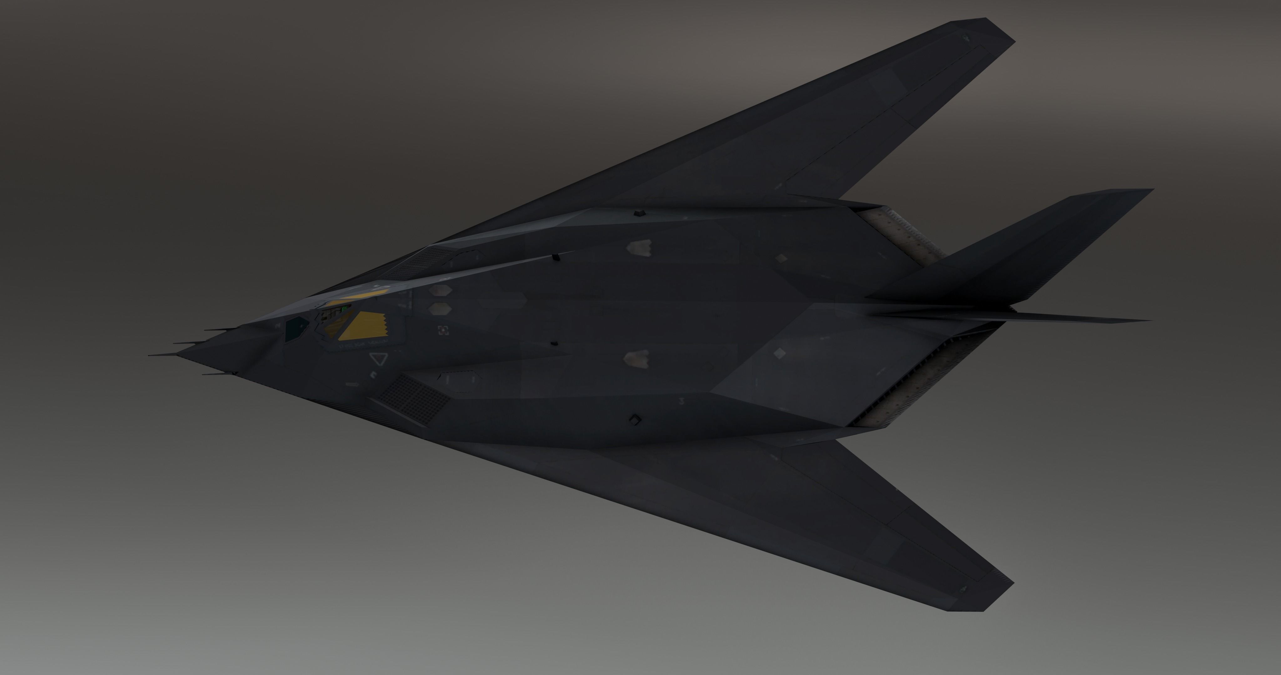 F117 Nighthawk Stealth - Photorealistic Millitary Aircraft Low-poly 3D model_16
