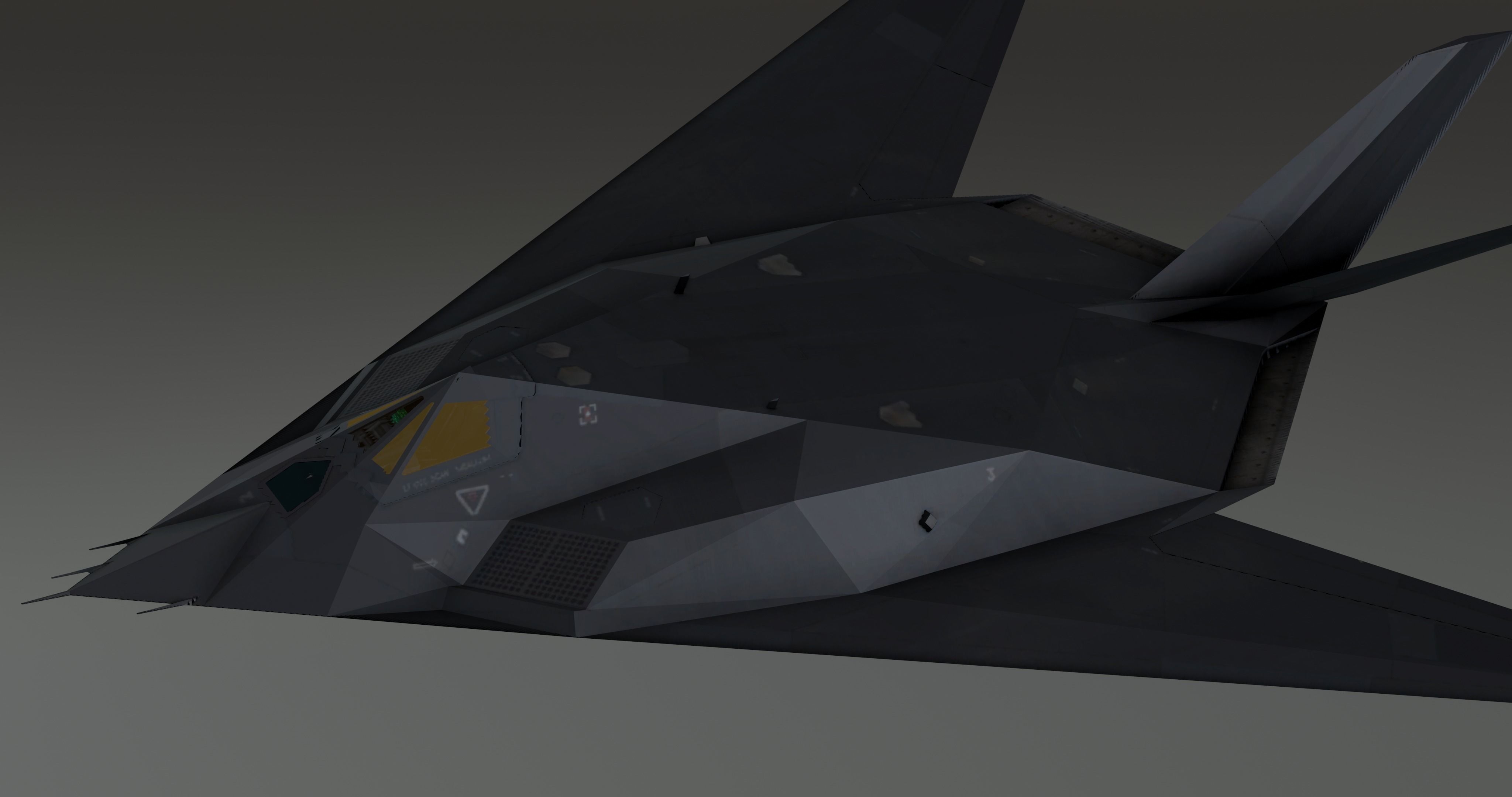 F117 Nighthawk Stealth - Photorealistic Millitary Aircraft Low-poly 3D model_15