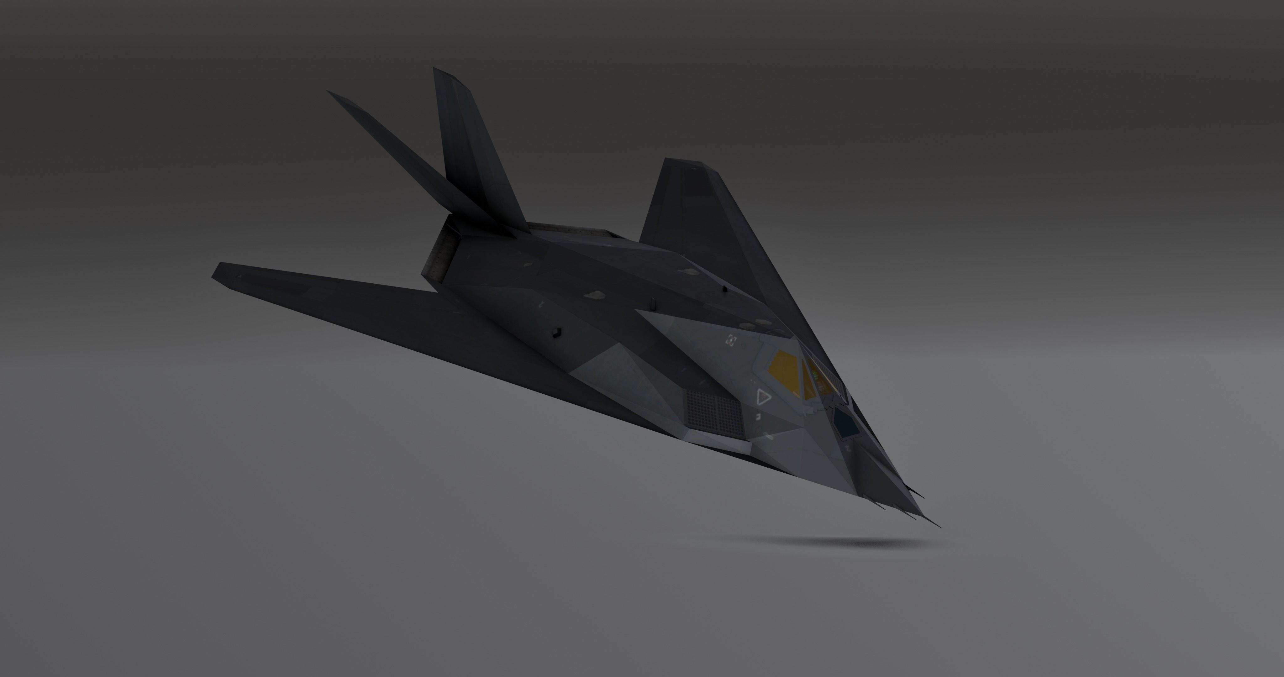 F117 Nighthawk Stealth - Photorealistic Millitary Aircraft Low-poly 3D model_1