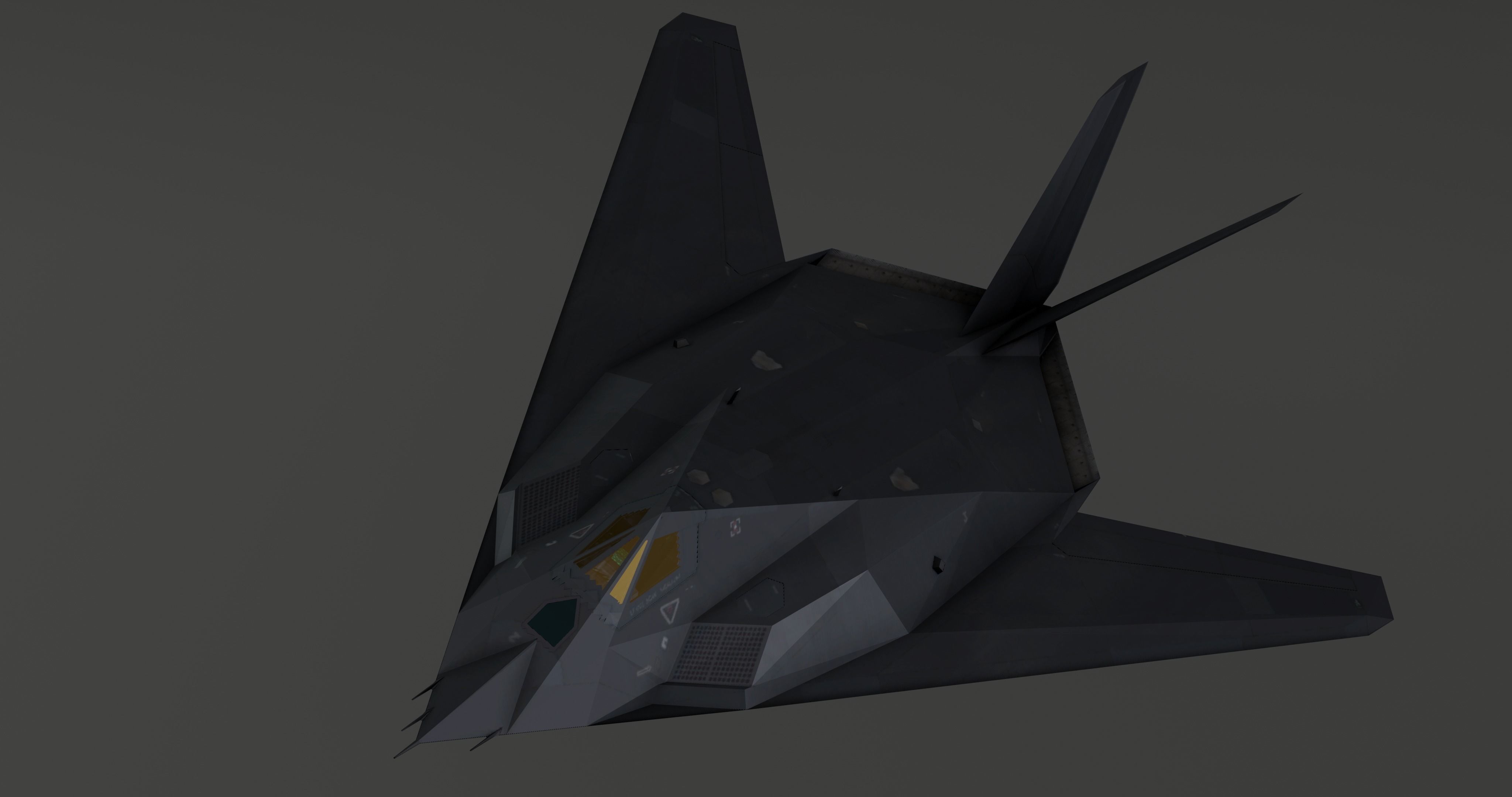 F117 Nighthawk Stealth - Photorealistic Millitary Aircraft Low-poly 3D model_17