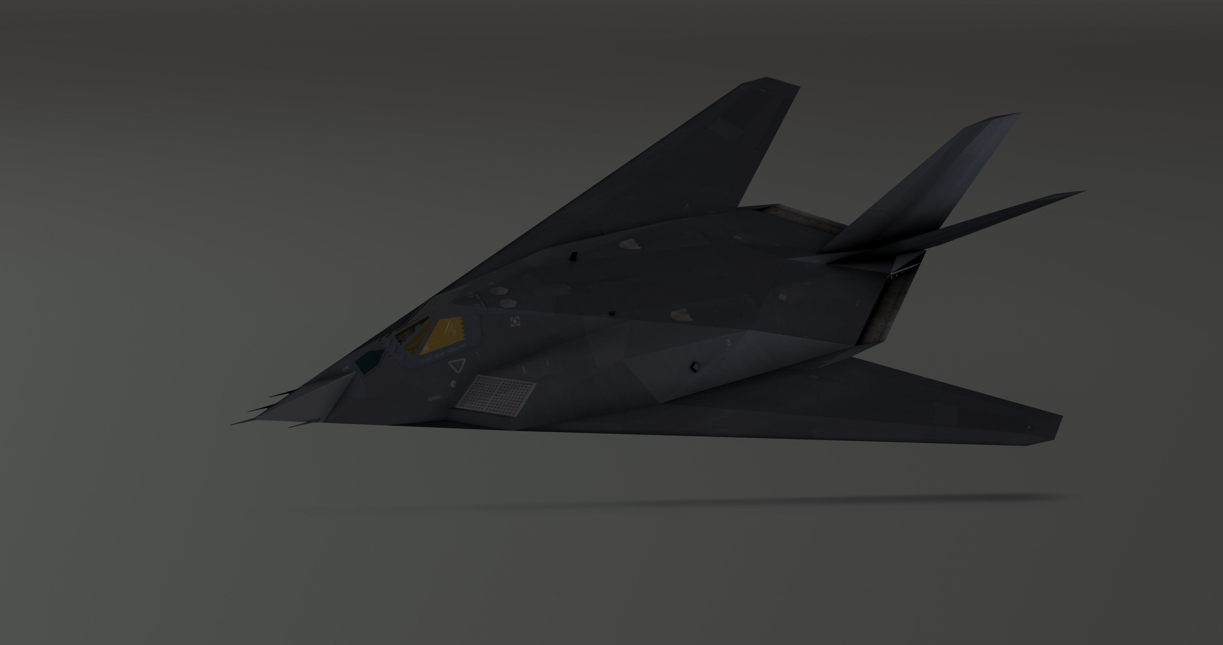 F117 Nighthawk Stealth - Photorealistic Millitary Aircraft Low-poly 3D model_4