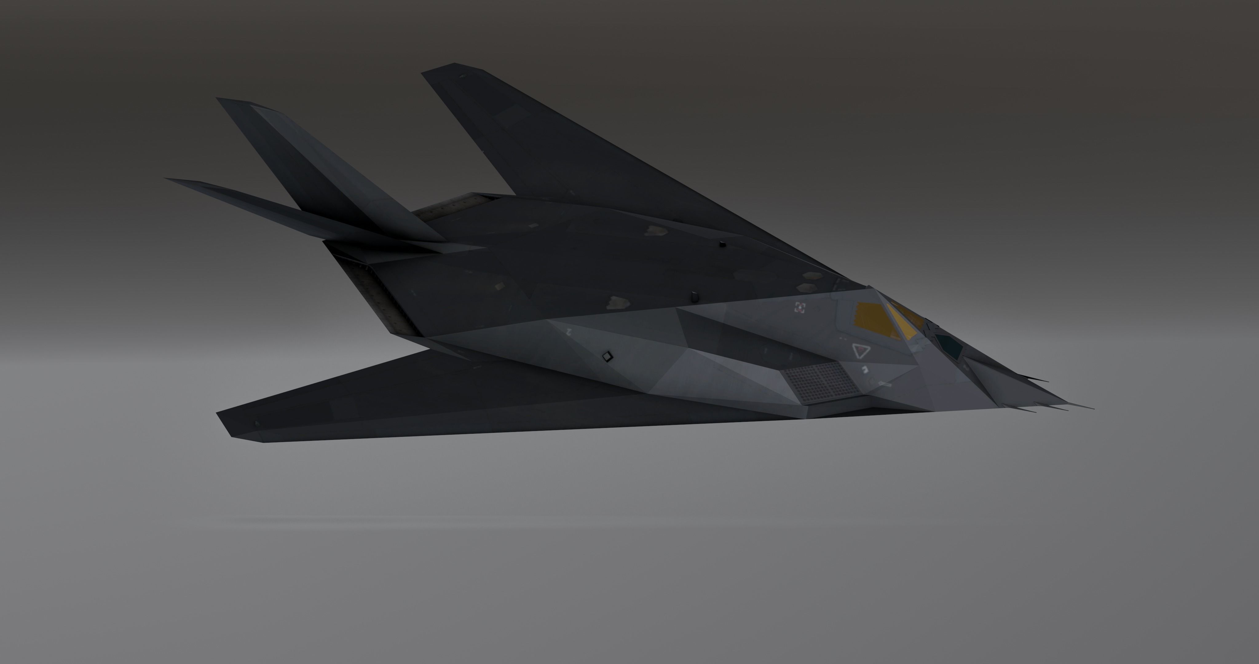 F117 Nighthawk Stealth - Photorealistic Millitary Aircraft Low-poly 3D model_7