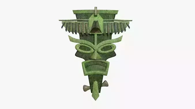 Tribal Mask C08 Full Mud - Costume Character Design Low-poly 3D model