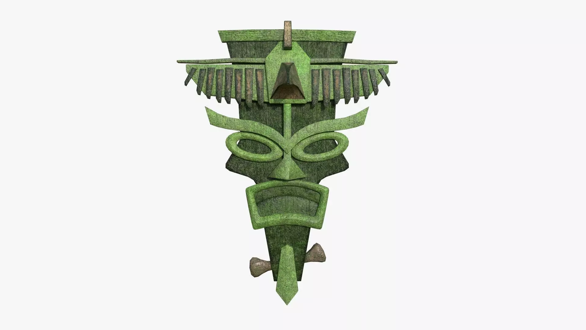 Tribal Mask C08 Full Mud - Costume Character Design Low-poly 3D model_0
