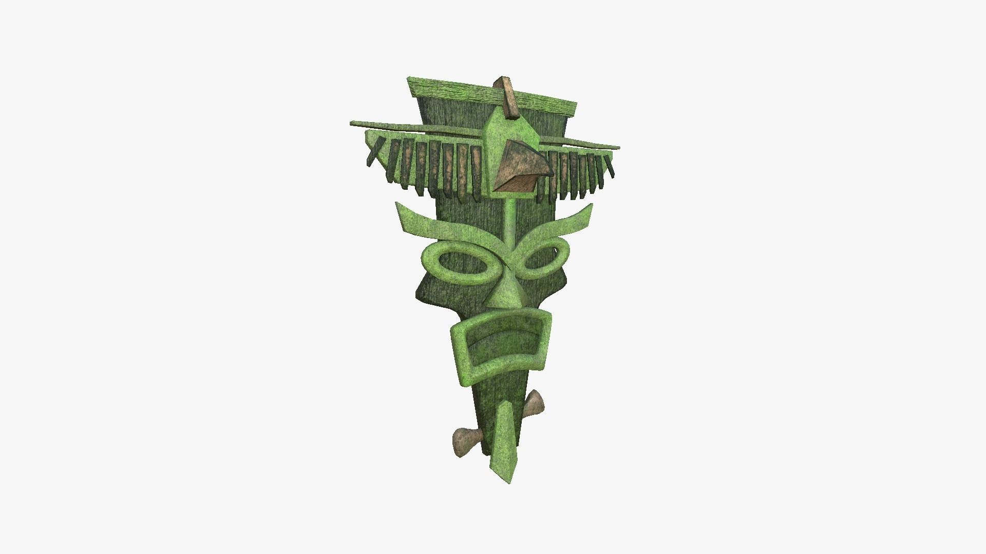 Tribal Mask C08 Full Mud - Costume Character Design Low-poly 3D model_1