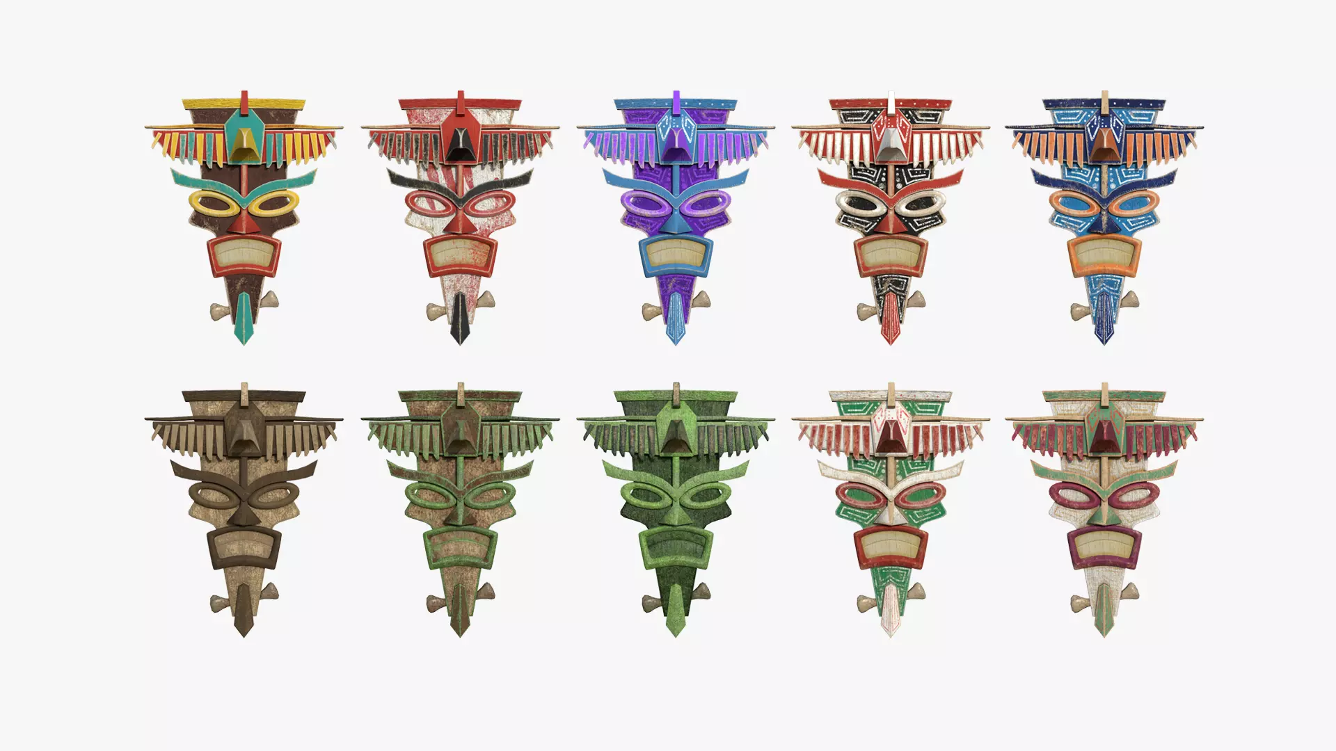 10 Tribal Mask C Collection - Costume Character Design _0