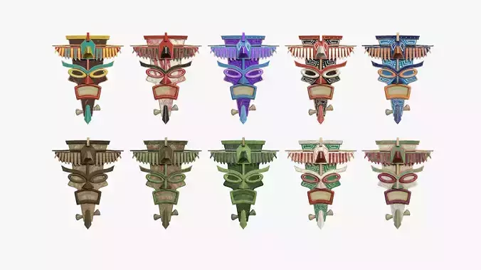 10 Tribal Mask C Collection - Costume Character Design 