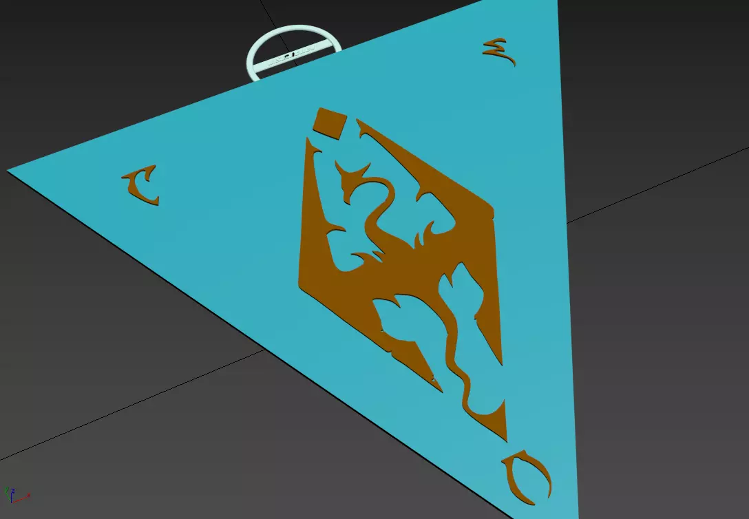 The Elder Scrolls III Morrowind Logo Keychain 3D print model_0