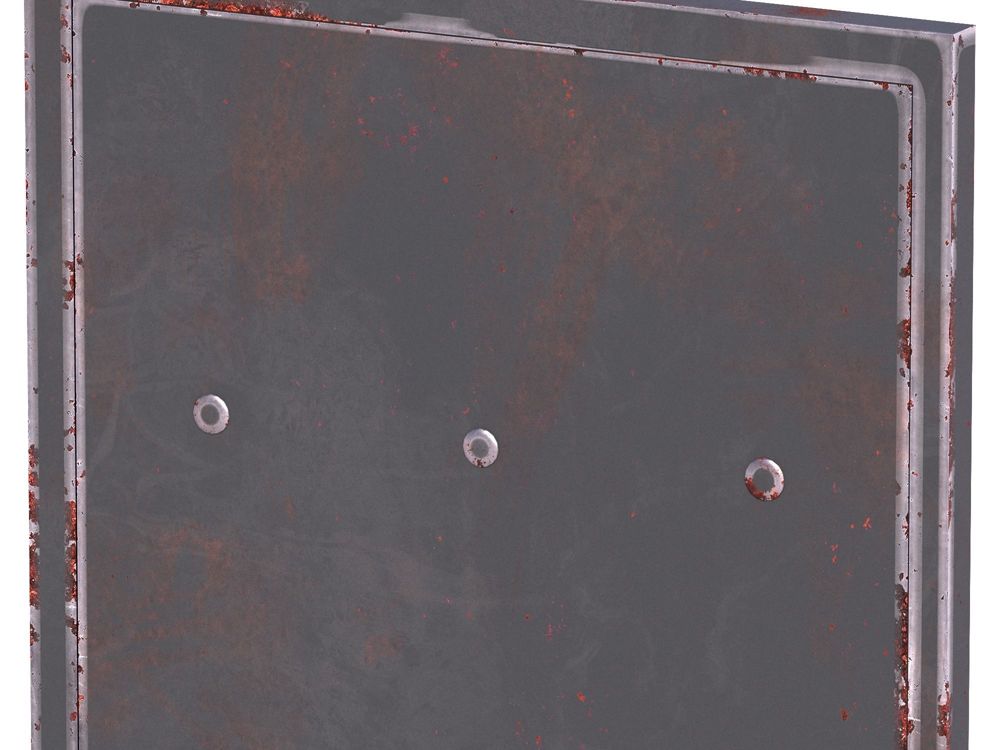 Iron door Low-poly 3D model_8