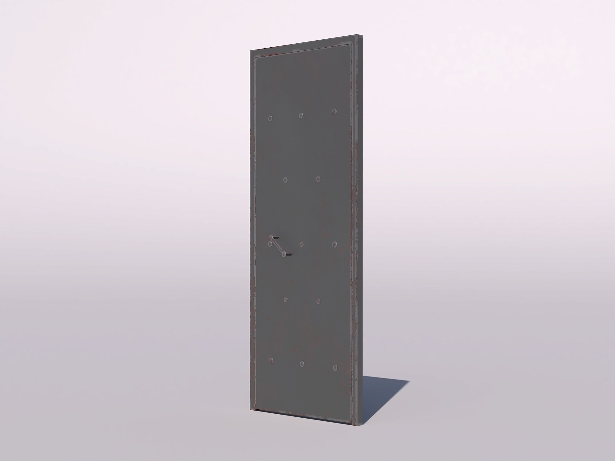 Iron door Low-poly 3D model_2