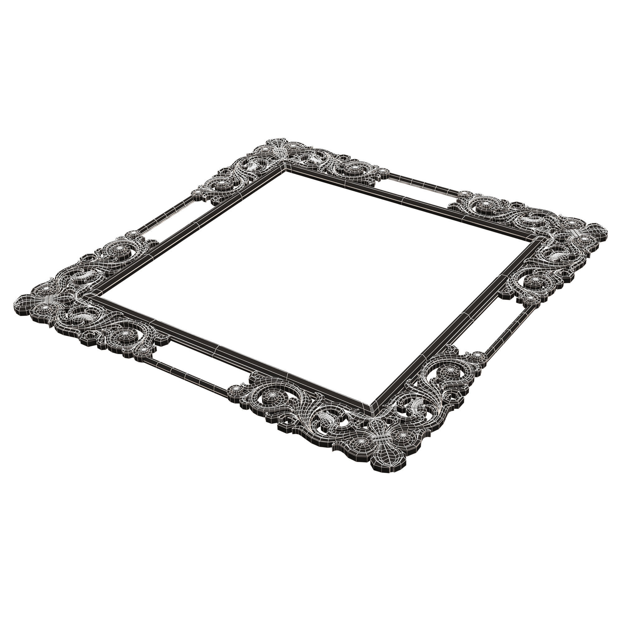 Classic Frame and Mirror 056 Low-poly 3D model_17