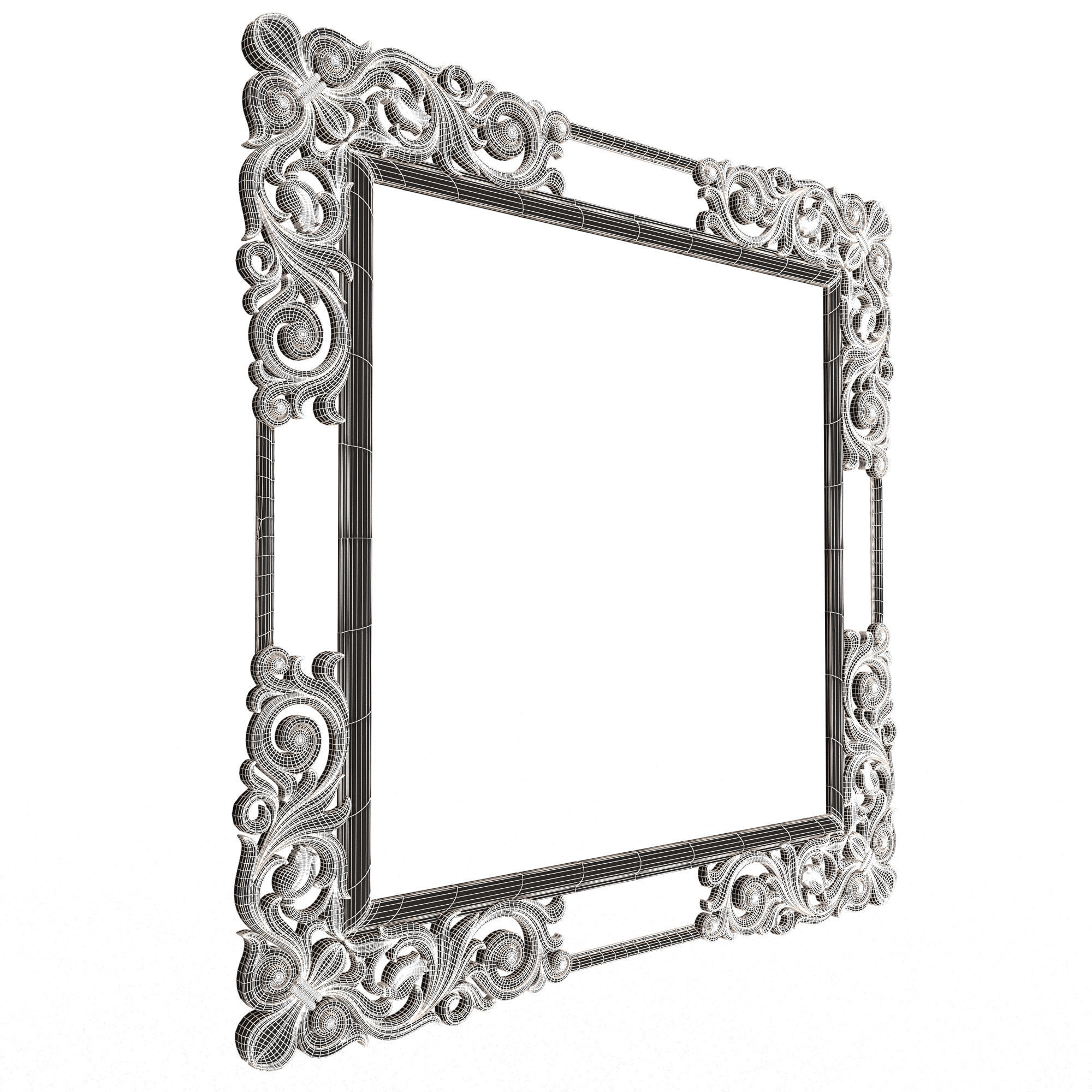 Classic Frame and Mirror 056 Low-poly 3D model_9