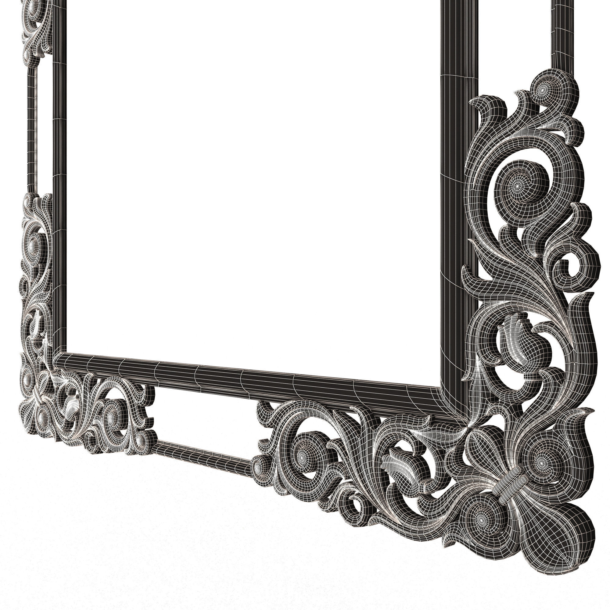 Classic Frame and Mirror 056 Low-poly 3D model_8