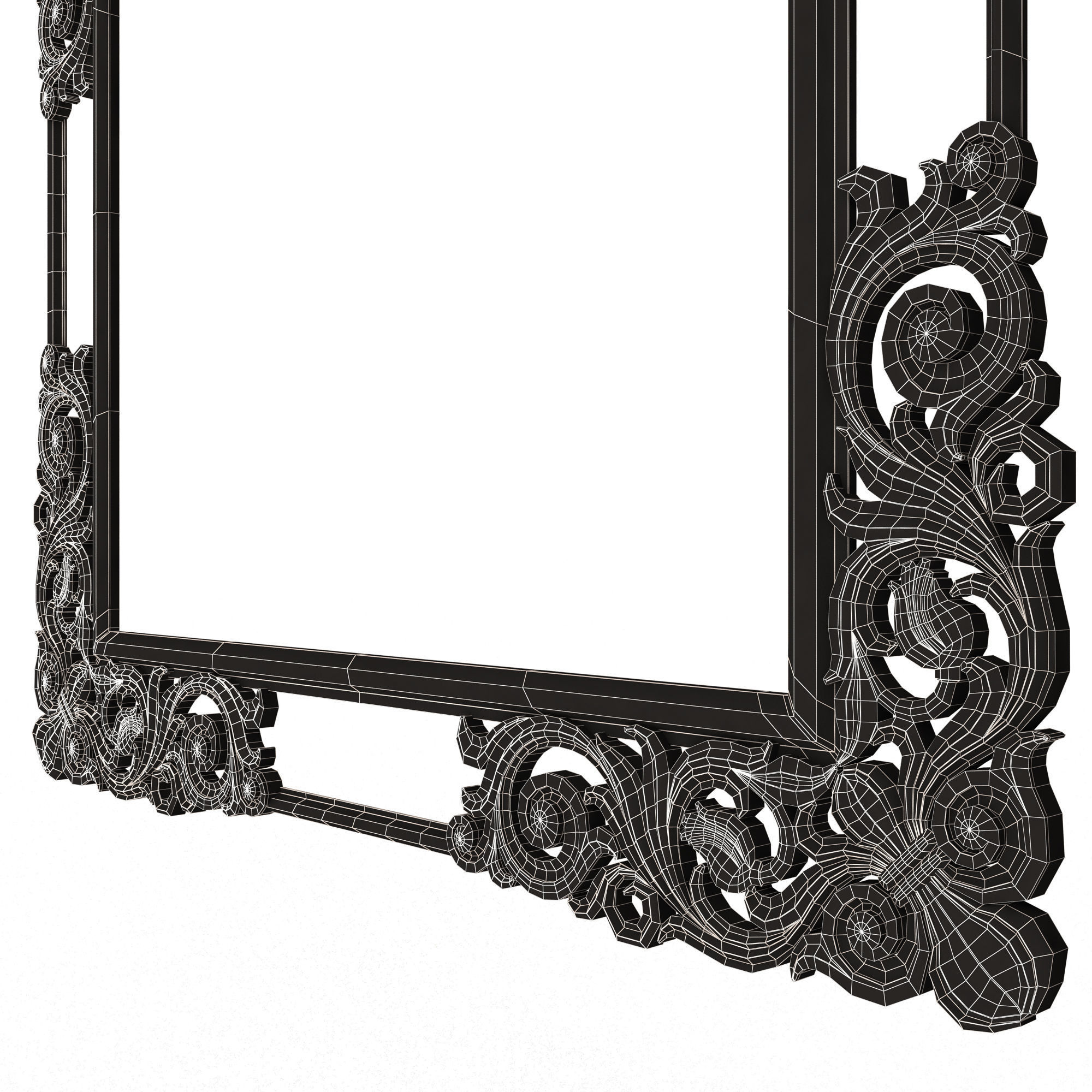 Classic Frame and Mirror 056 Low-poly 3D model_14