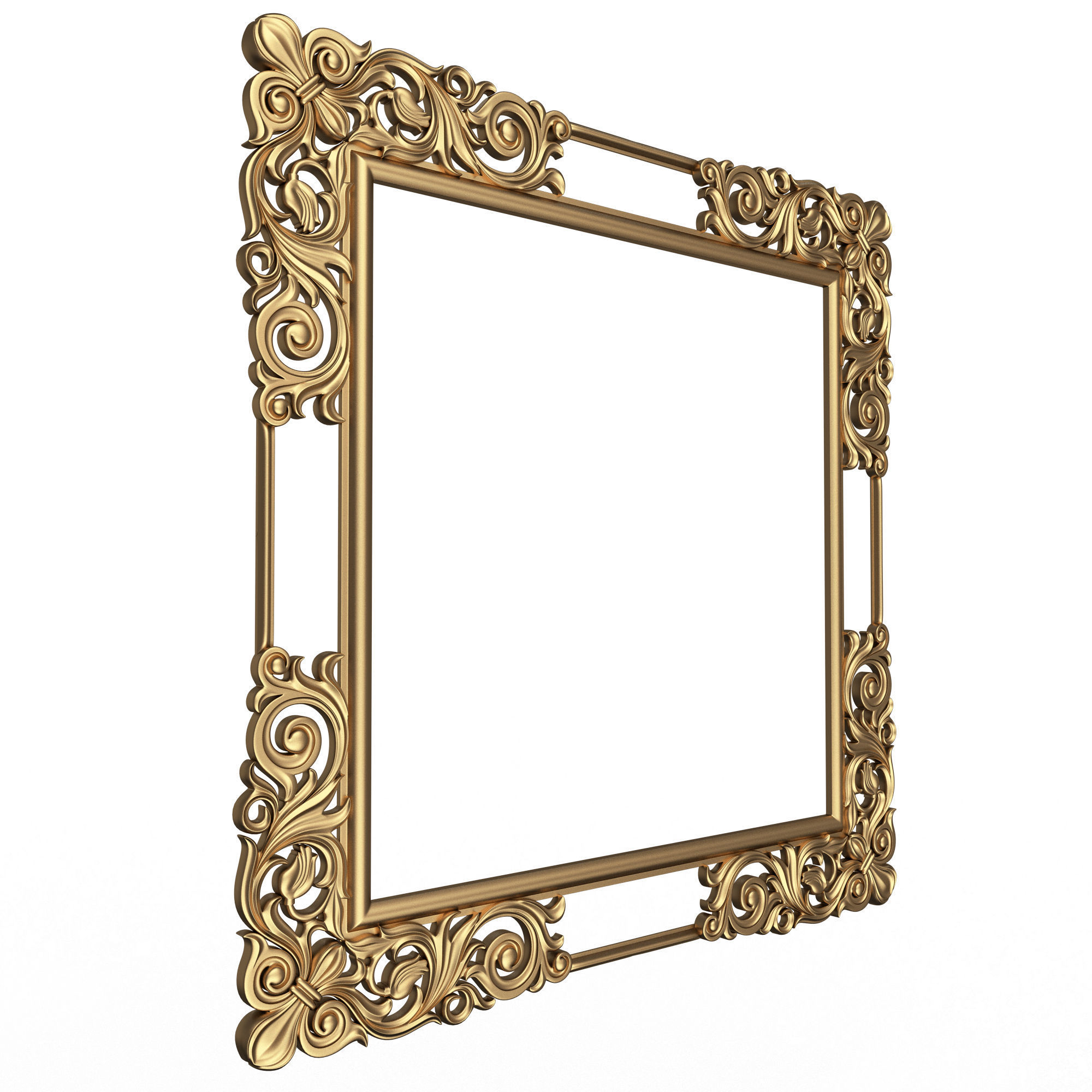 Classic Frame and Mirror 056 Low-poly 3D model_3