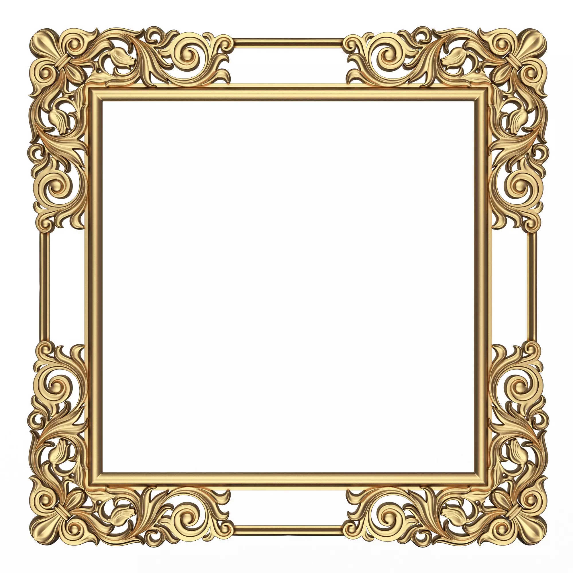 Classic Frame and Mirror 056 Low-poly 3D model_0