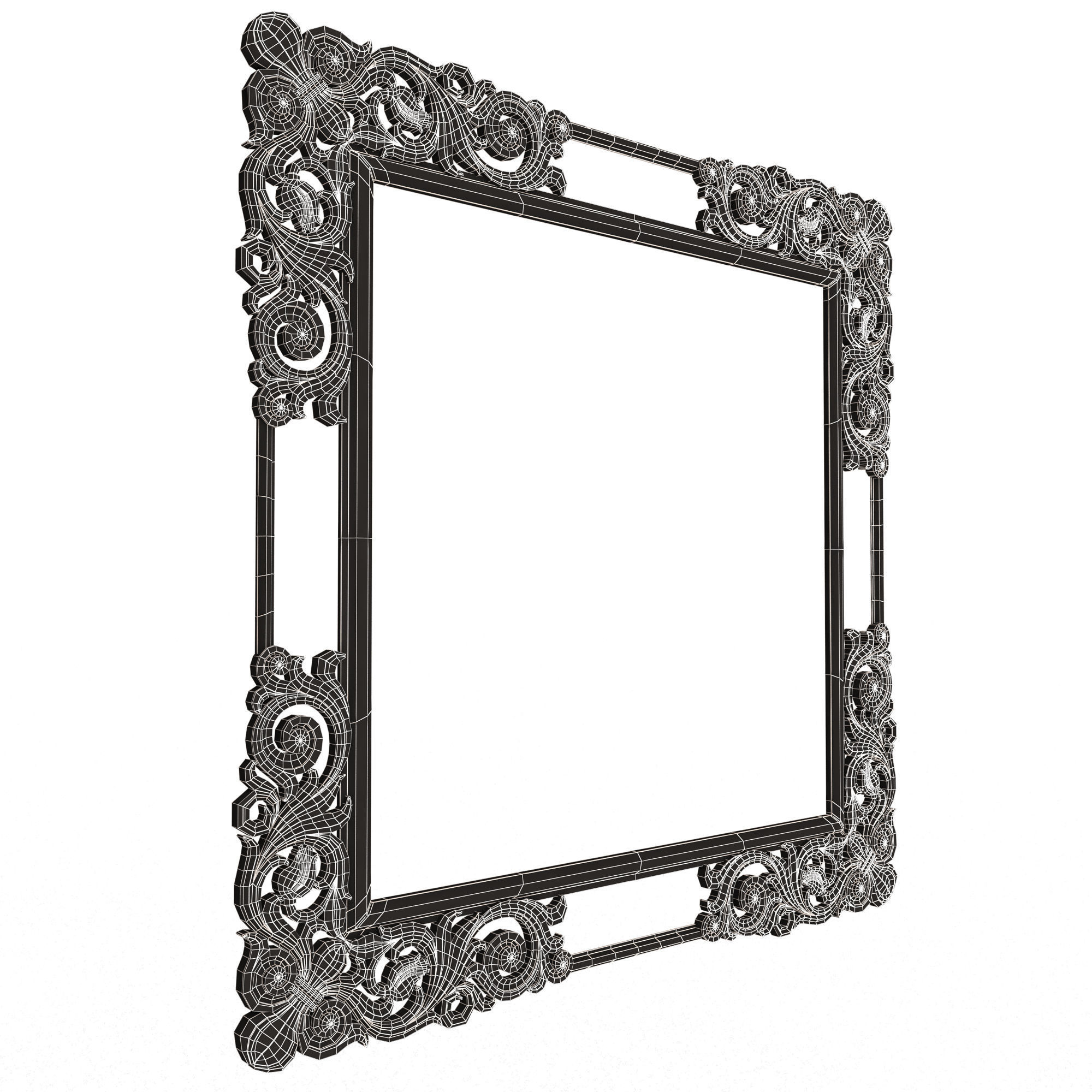 Classic Frame and Mirror 056 Low-poly 3D model_15