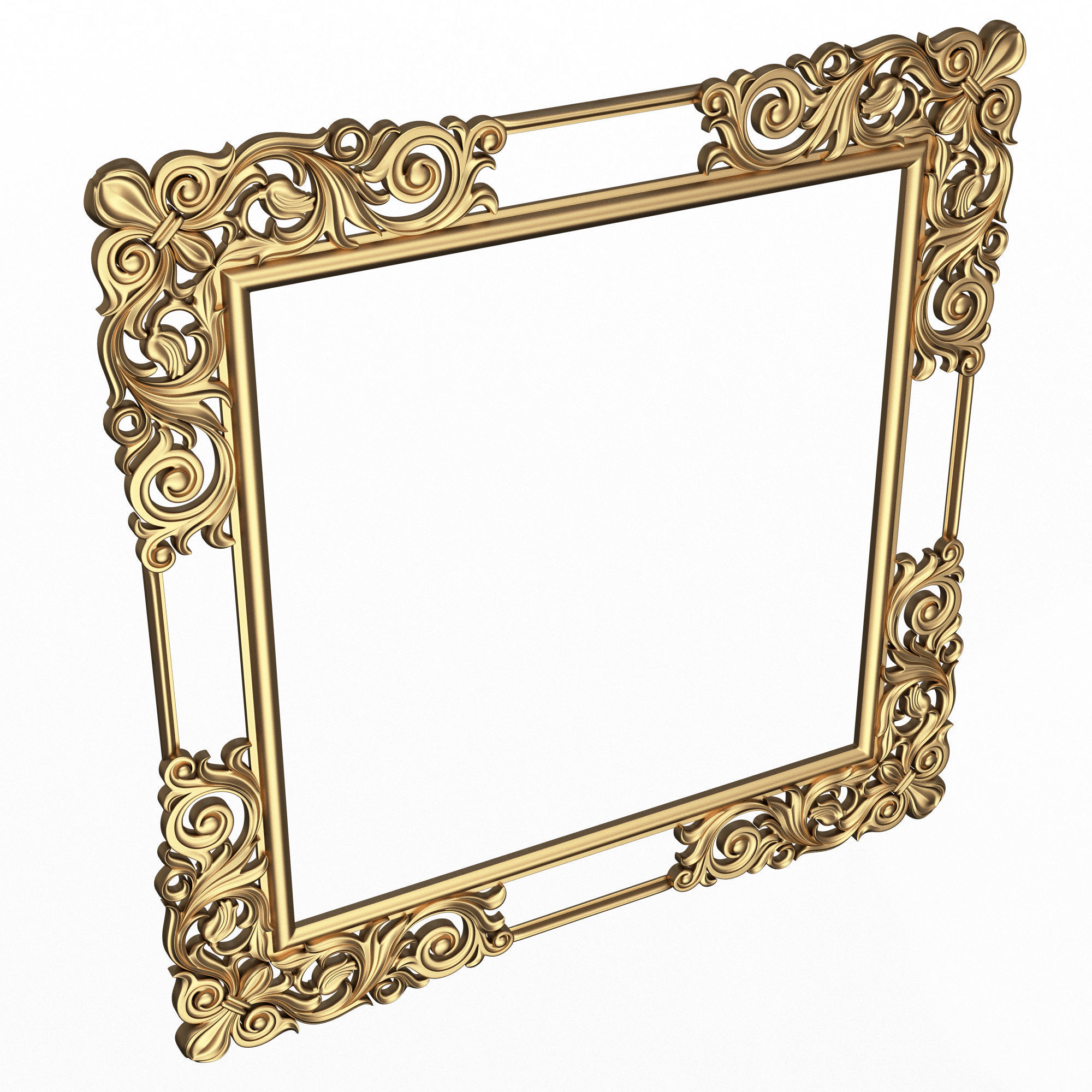 Classic Frame and Mirror 056 Low-poly 3D model_1