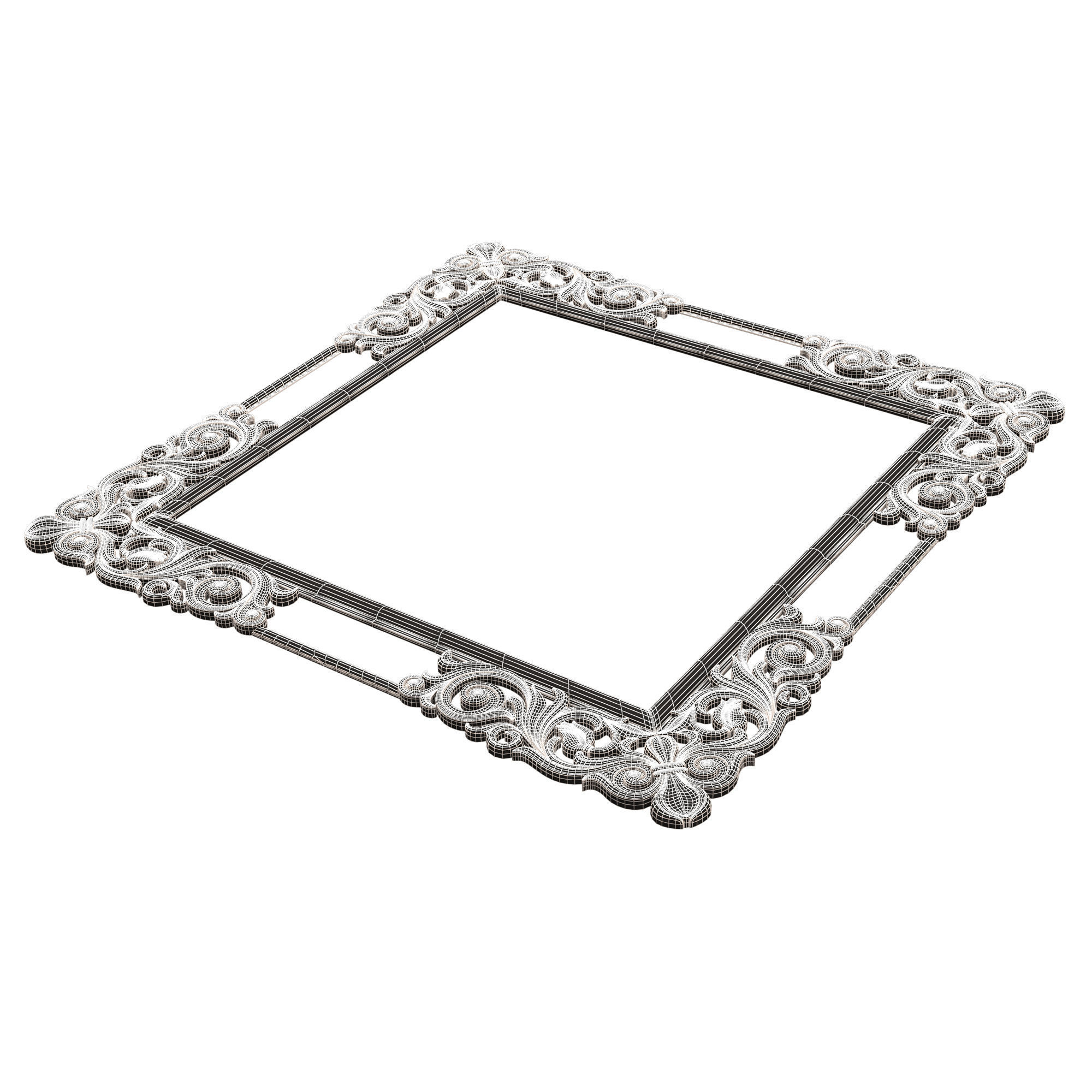 Classic Frame and Mirror 056 Low-poly 3D model_11