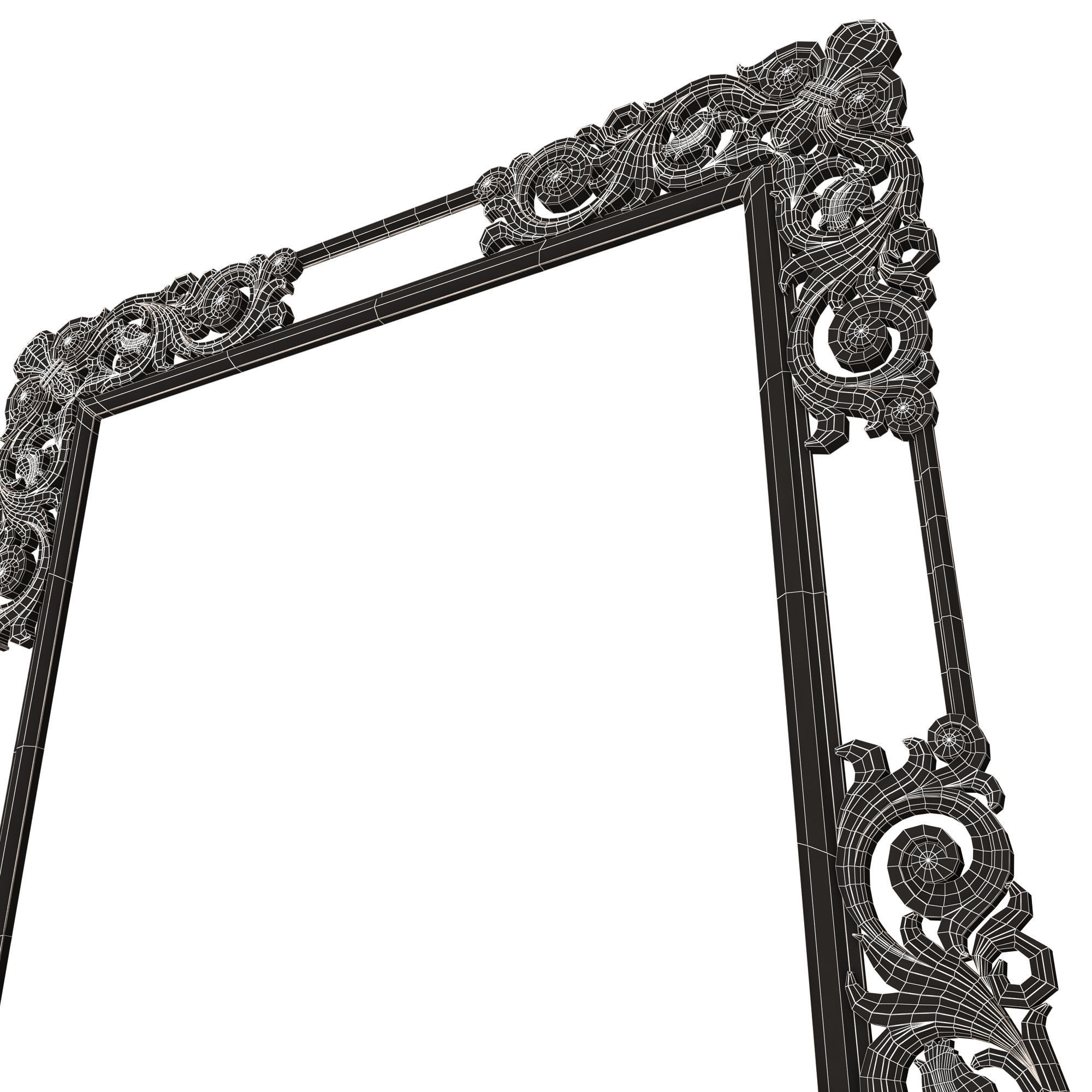 Classic Frame and Mirror 056 Low-poly 3D model_16