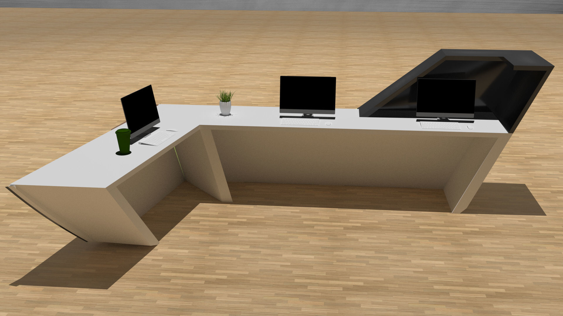 Elegant Reception Desk Table 3D model_5