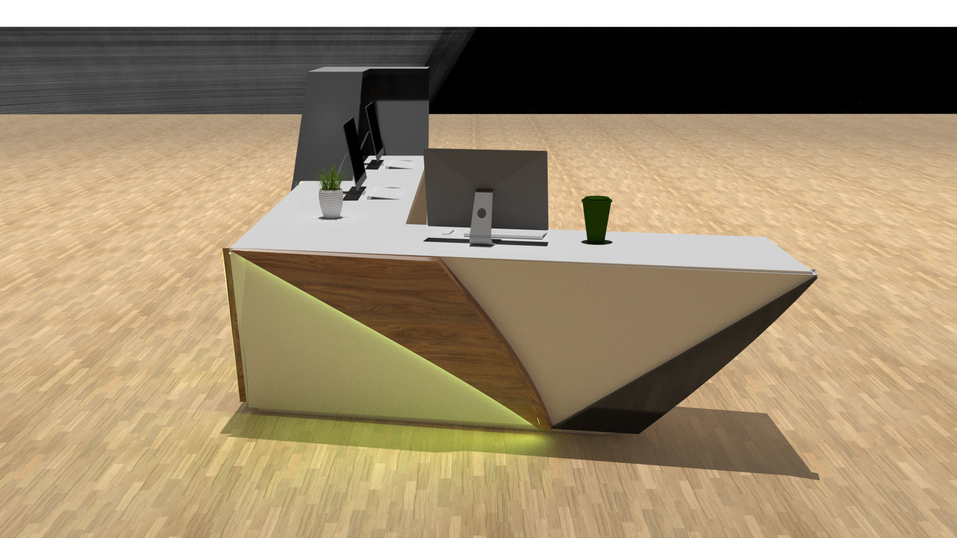 Elegant Reception Desk Table 3D model_2